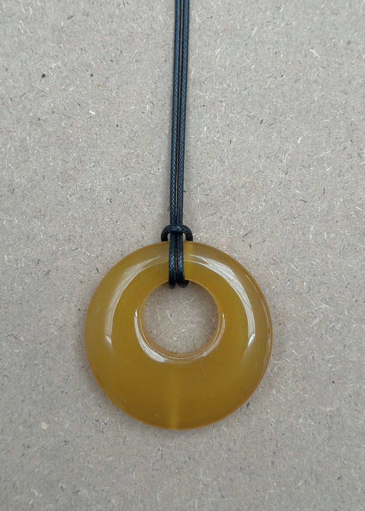 Agate Hoop Necklace Amber