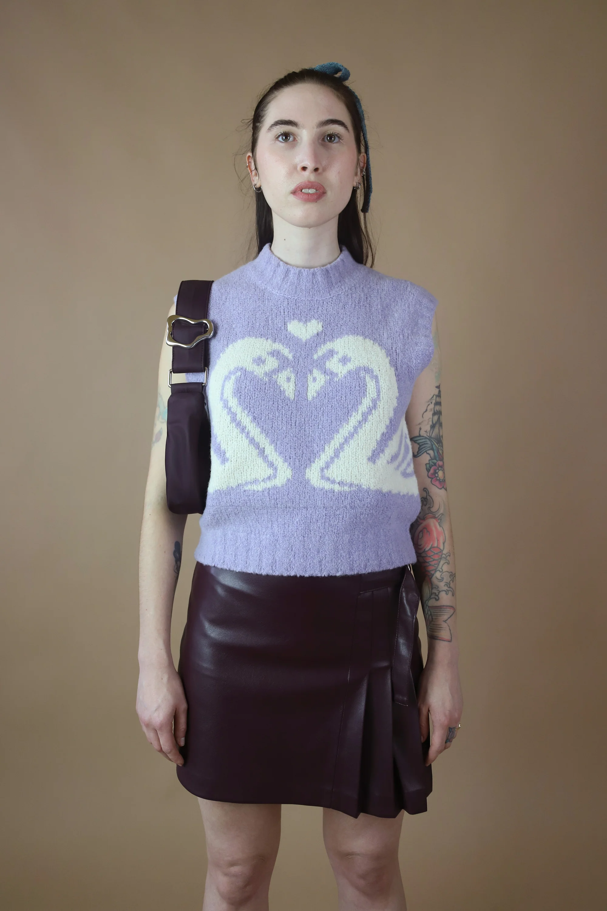 Swan Heart Vest | Purple & White Swan
