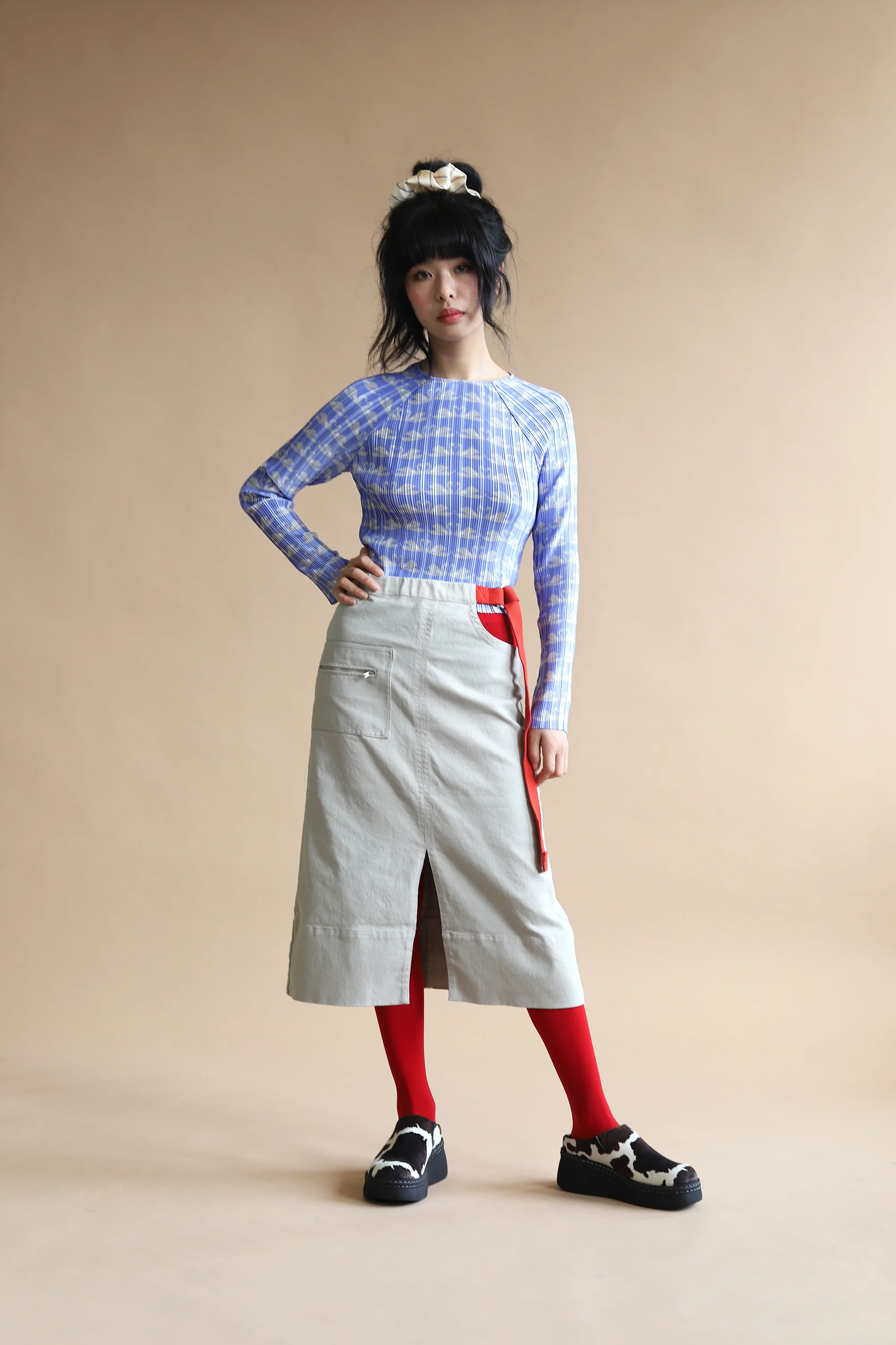 Utility Peep Skirt | Oyster - Image 3