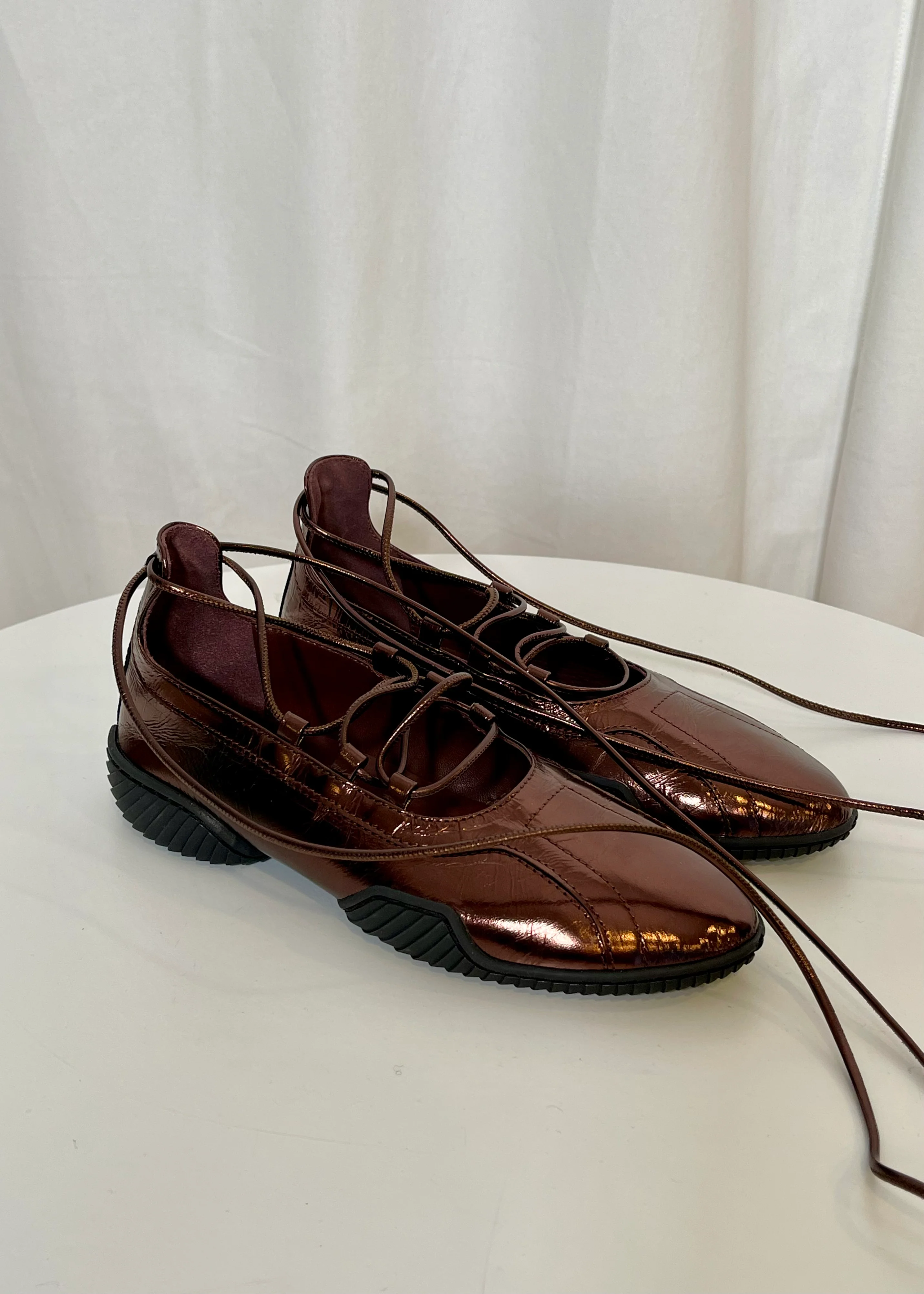 Averie Lace Ballerinas | Metallic Brown - Image 5