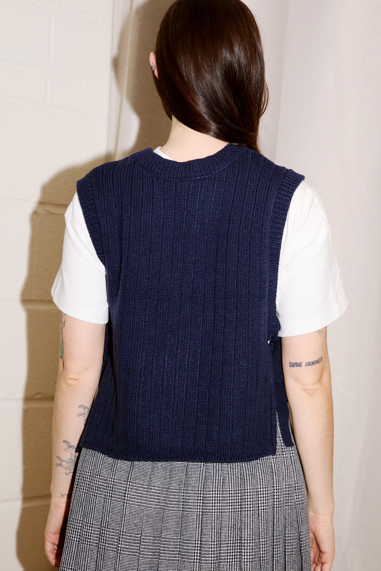 Alan Side Ribbon Vest | Navy - Image 4