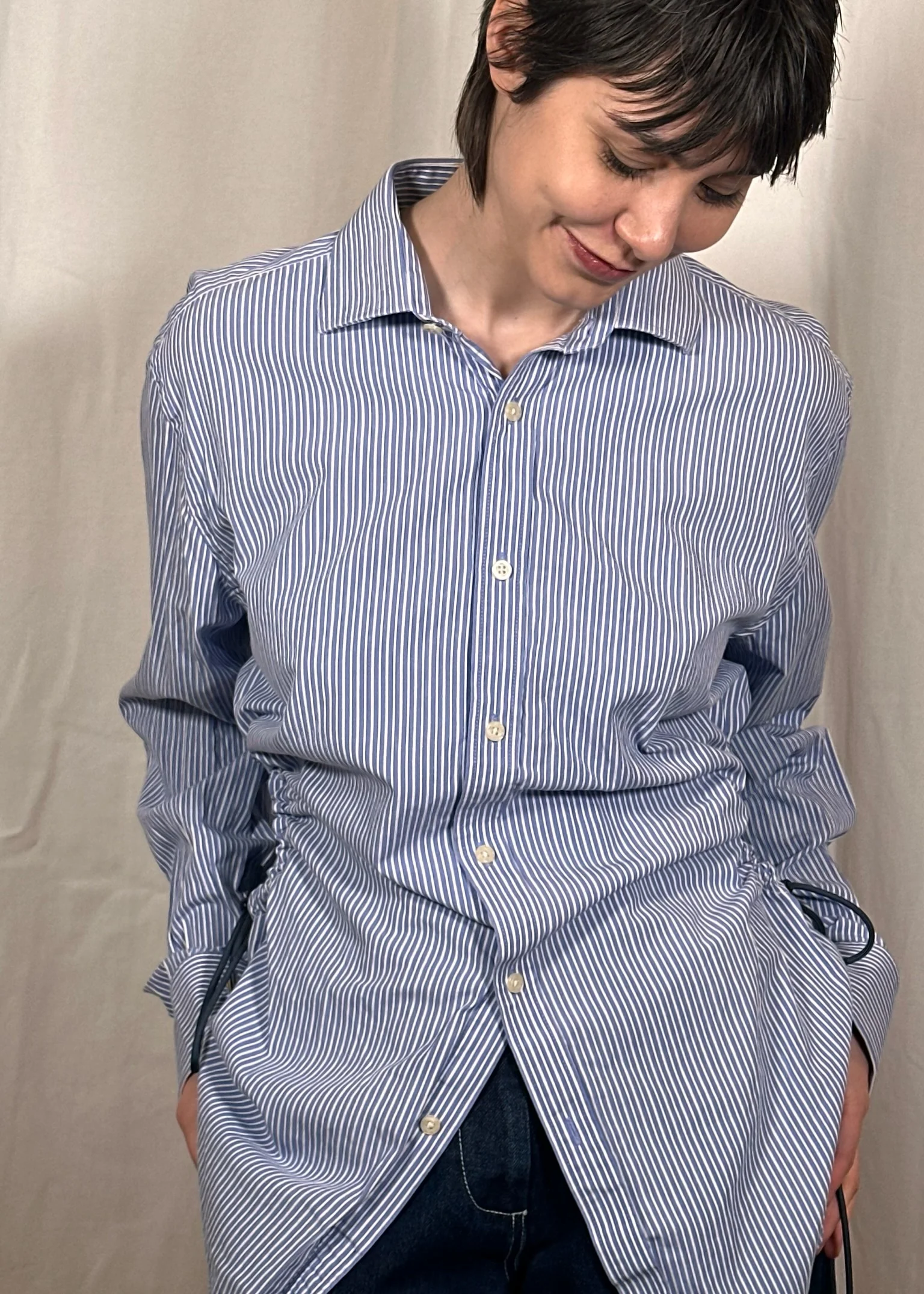 Blue Stripe Cinch Shirt
