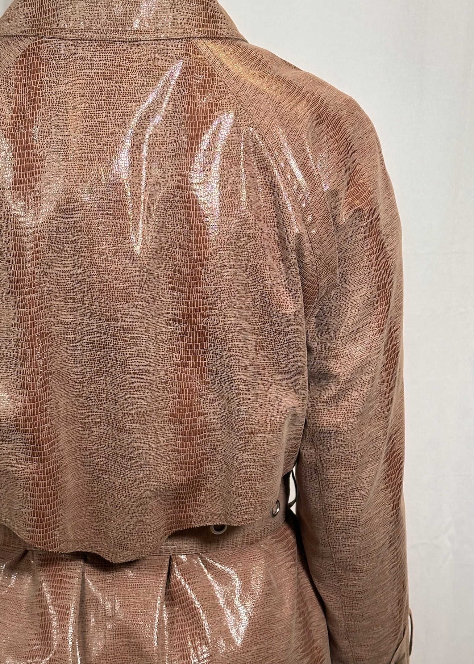 Brown Eyelet Belt Trench - Image 5