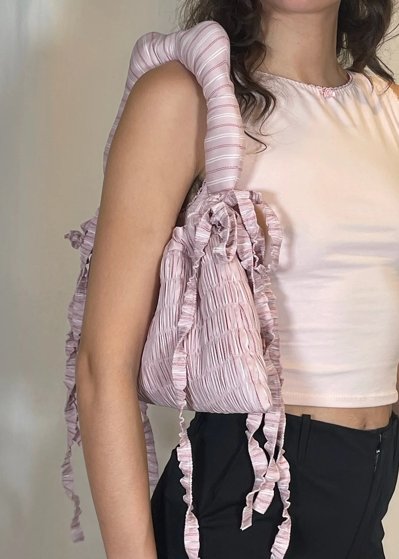 Calendula Bag in Pink Stripe - Image 6