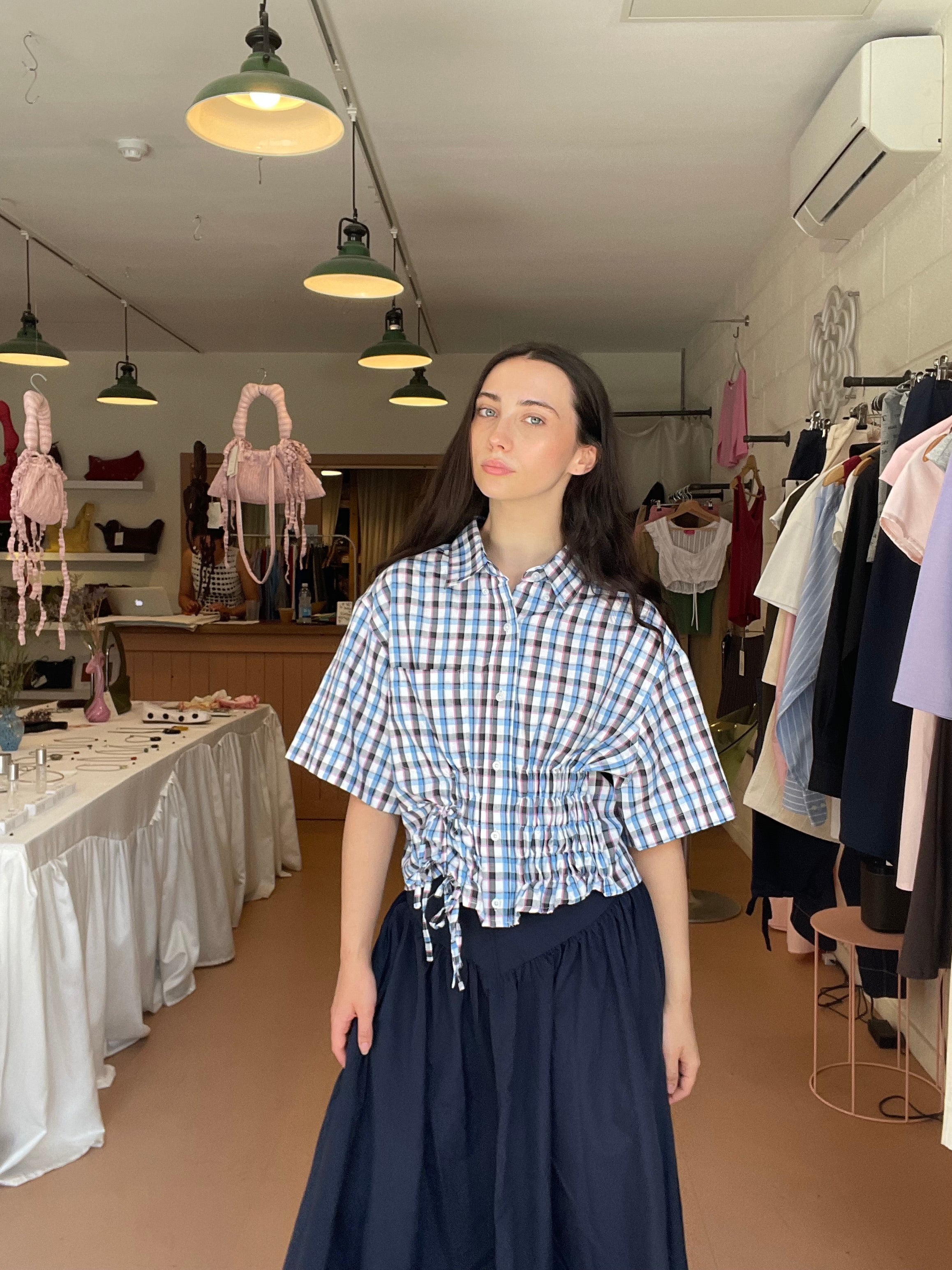 Cascade Shirt in Blue and Pink Plaid (Short Sleeve) - Image 2