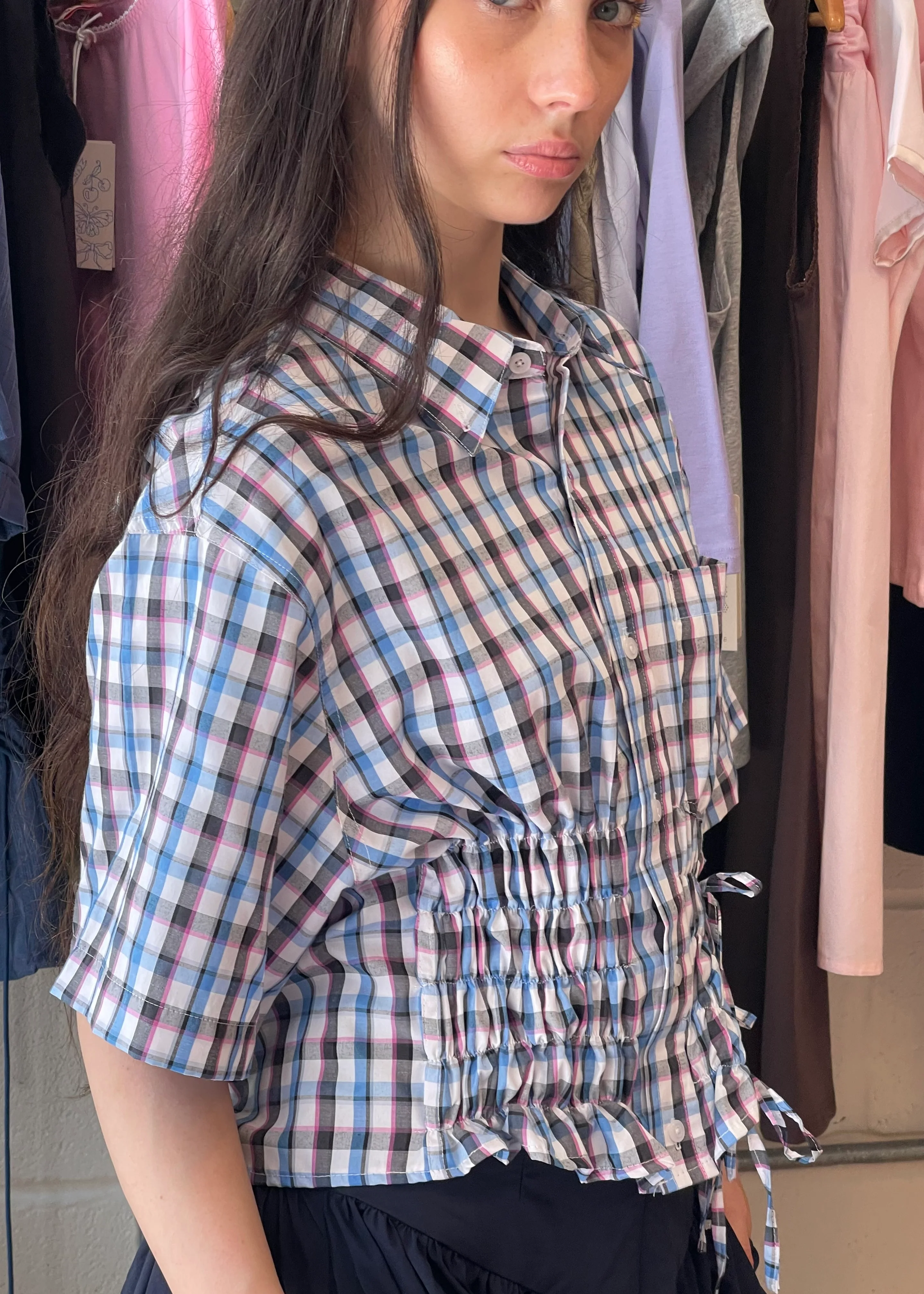 Cascade Shirt in Blue and Pink Plaid (Short Sleeve) - Image 5