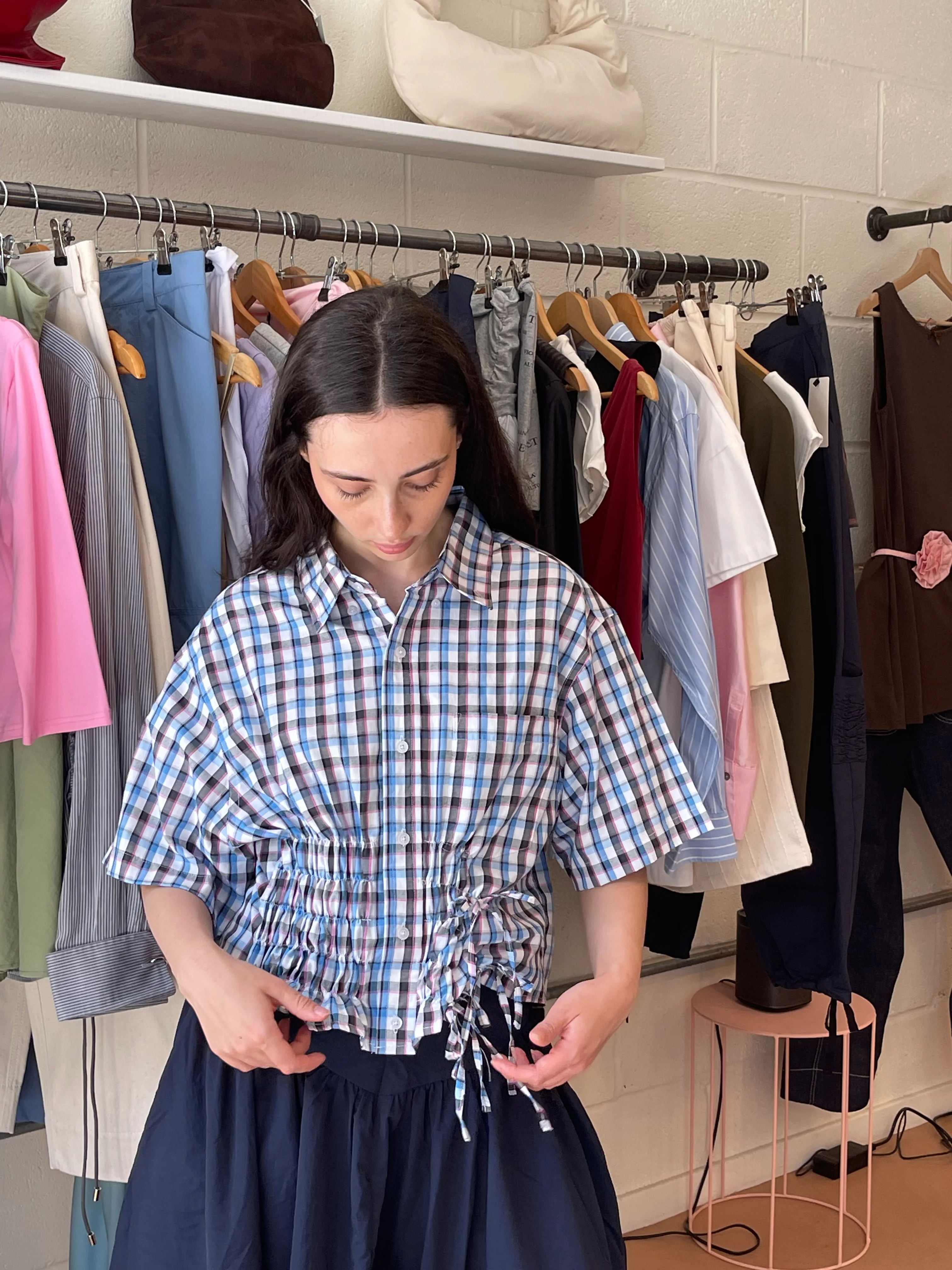 Cascade Shirt in Blue and Pink Plaid (Short Sleeve) - Image 7