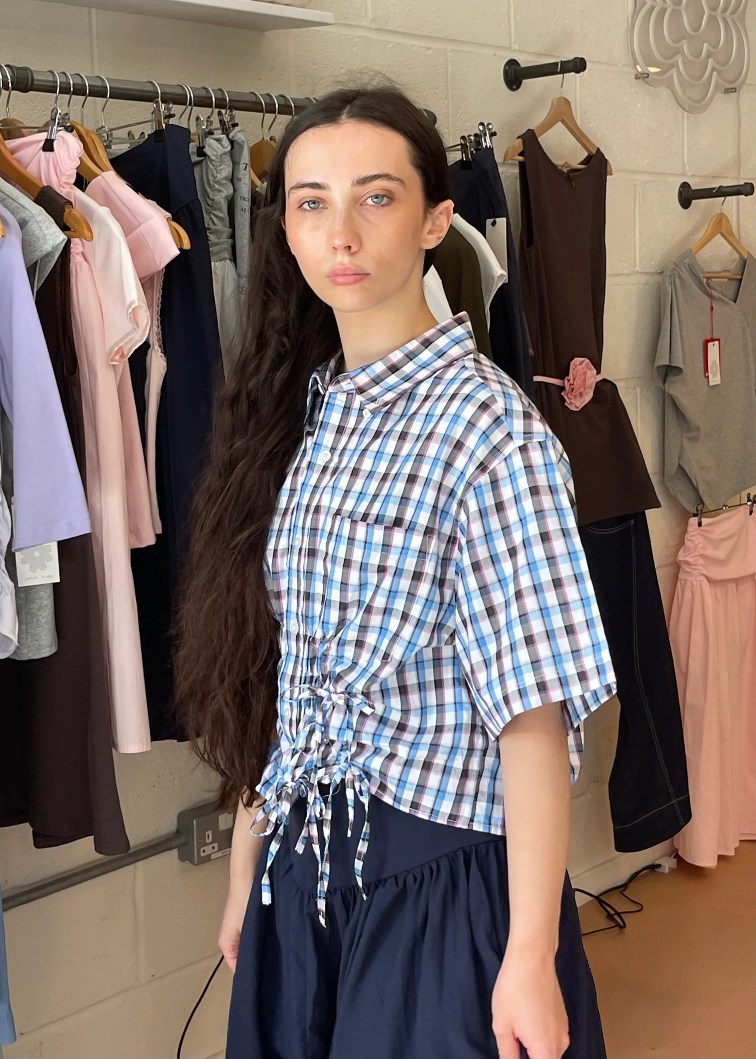 Cascade Shirt in Blue and Pink Plaid (Short Sleeve) - Image 9