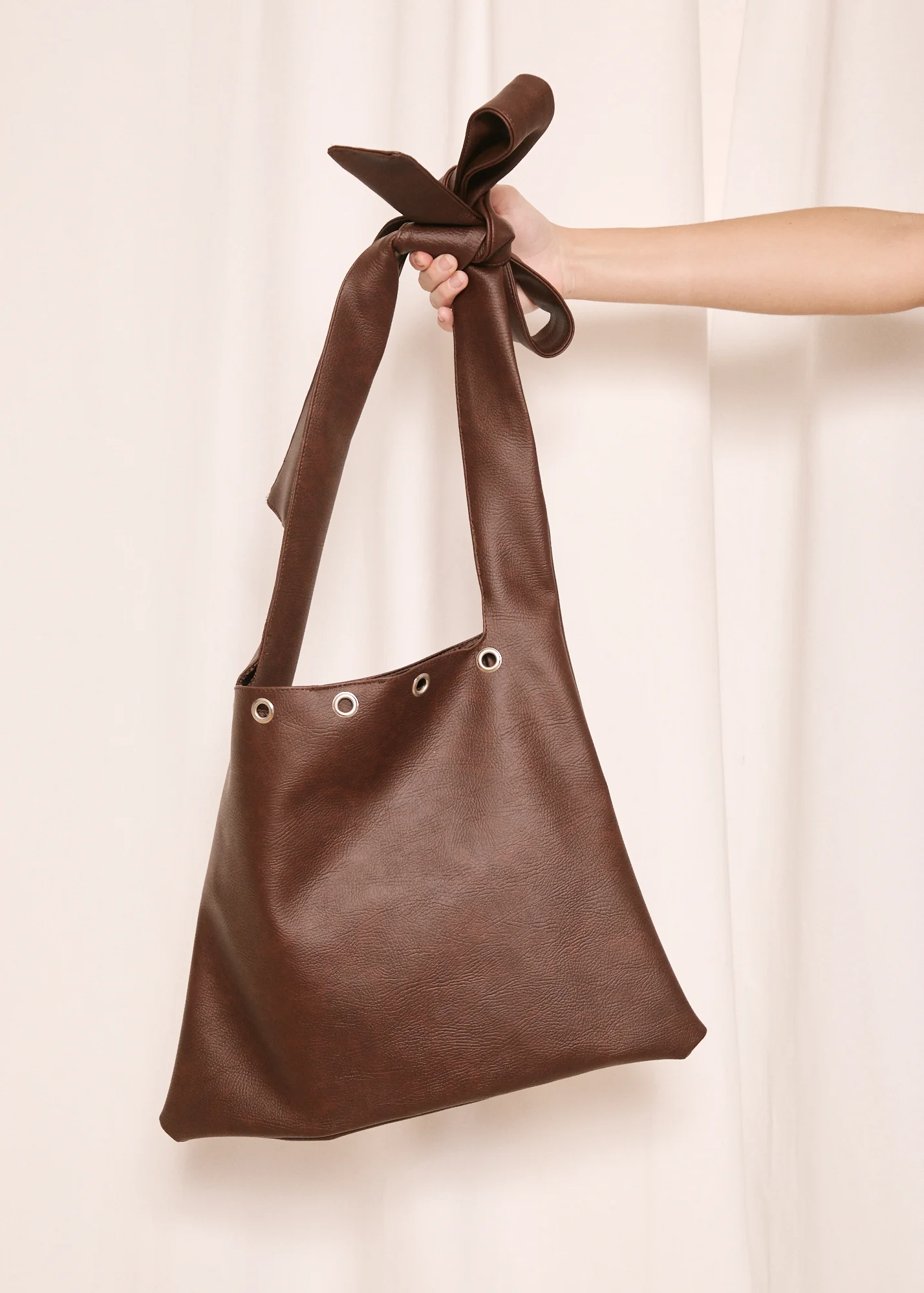 Chocolate Eyelet Slouch Bag Medium - Image 2