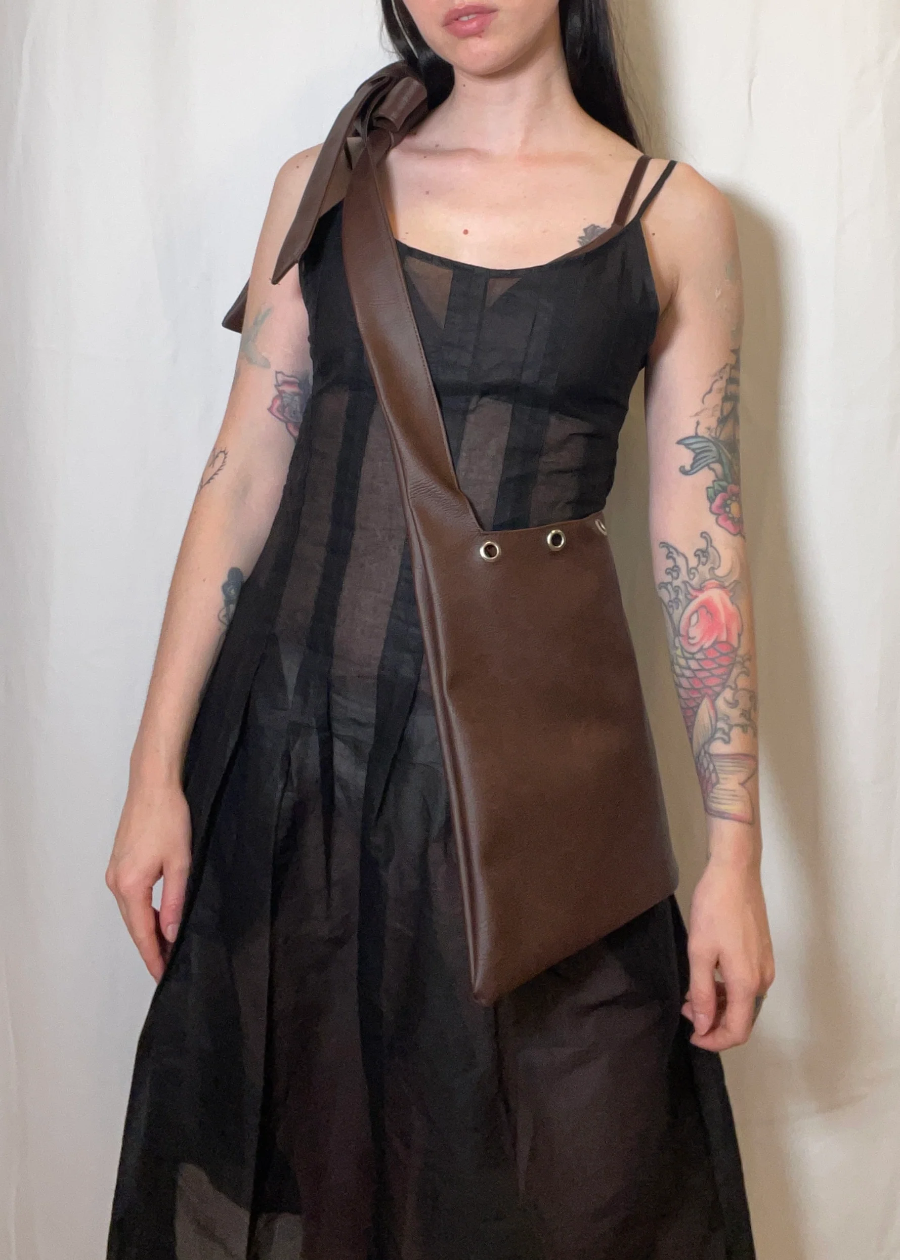 Chocolate Eyelet Slouch Bag Medium - Image 5