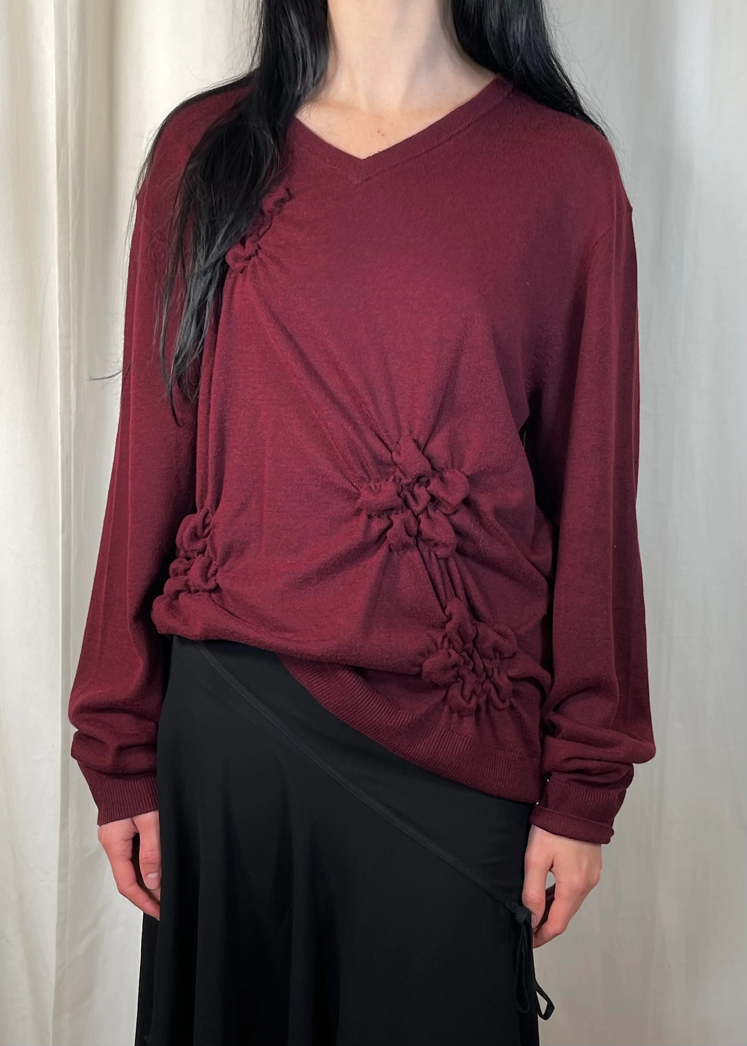 Flor V Neck Burgundy - Image 2