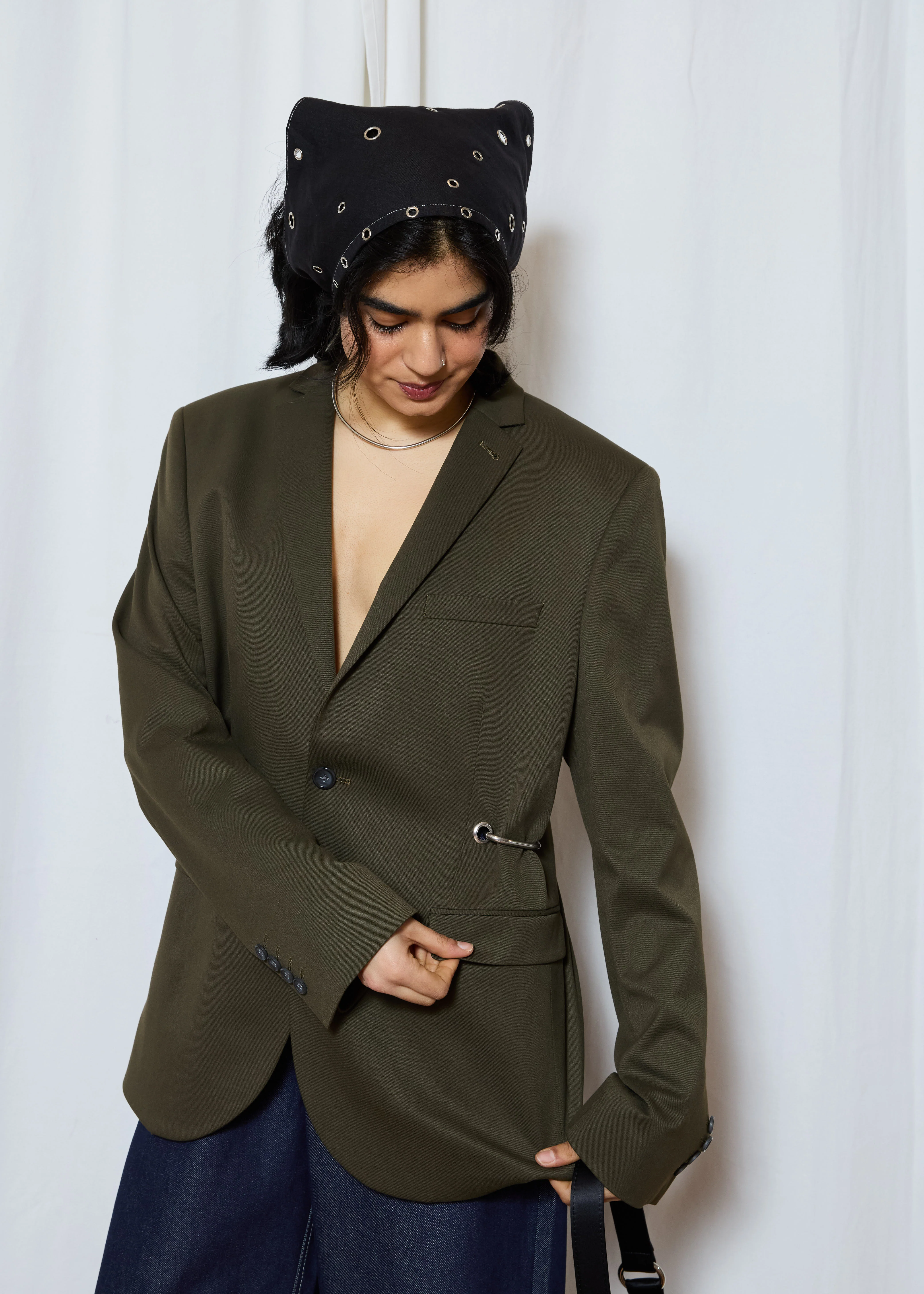 Green Hardware Front Blazer