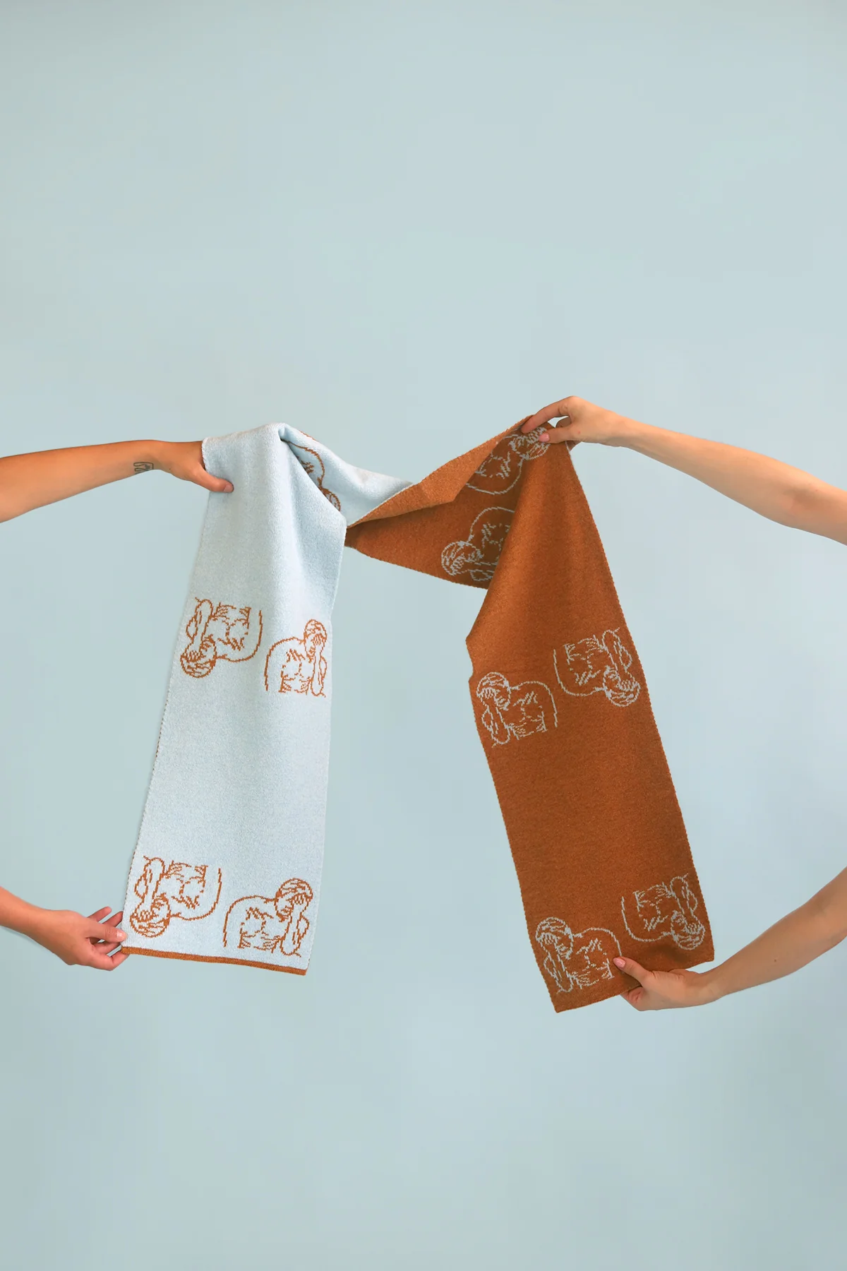 Hades Scarf | Rust & Baby Blue