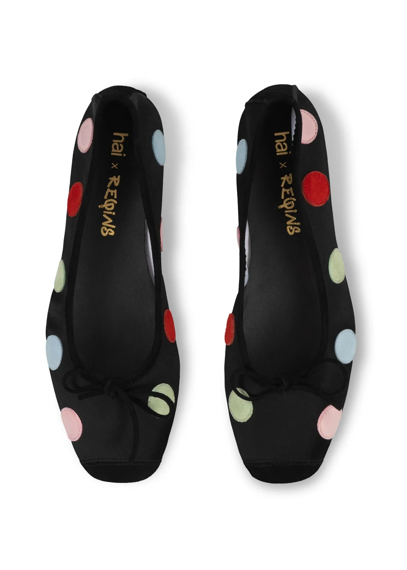 Harmony Ballerinas | Black & Multicolour Polka Dot - Image 4