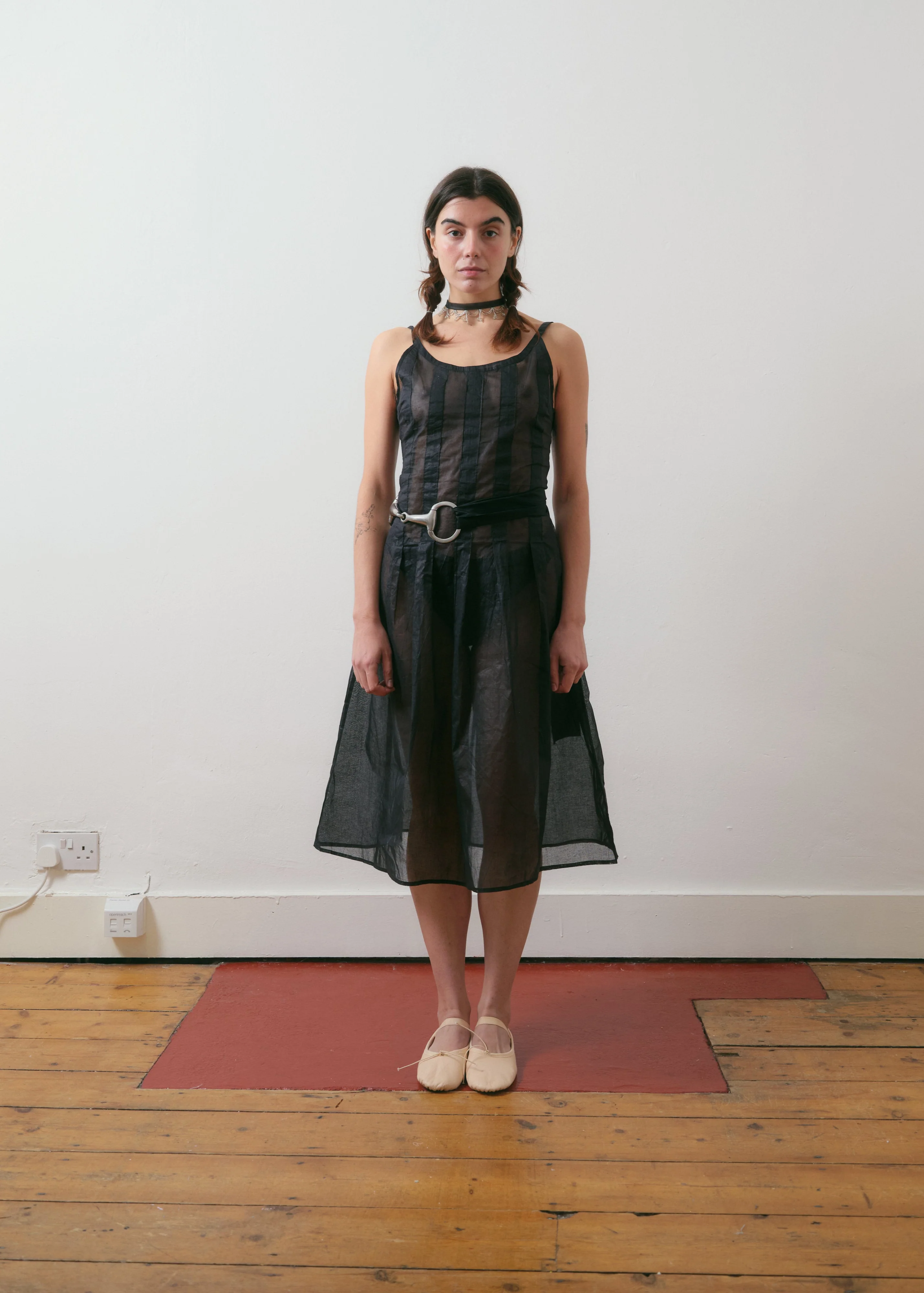Inverted Pleat Dress in Cotton Organdie - Image 7