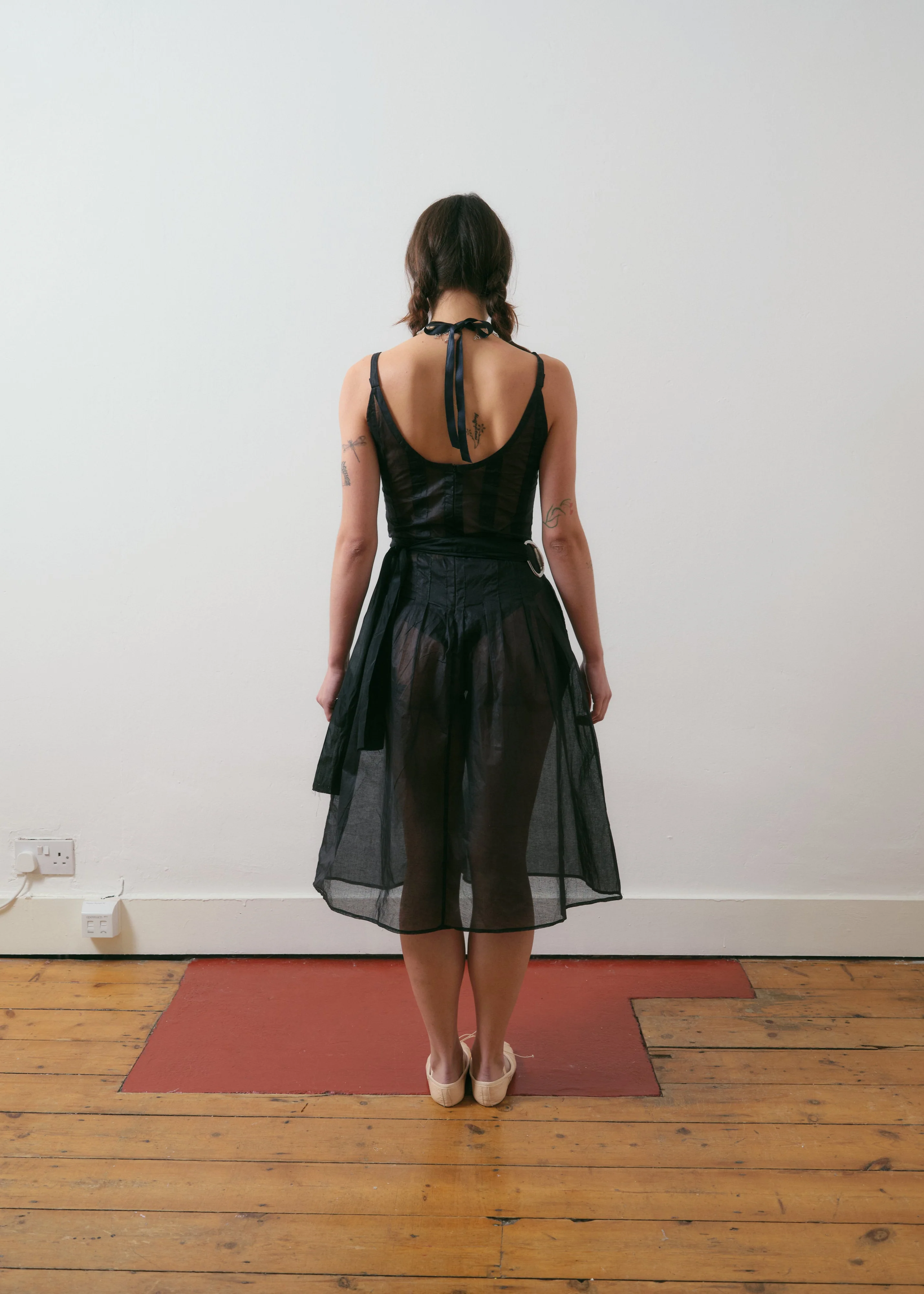 Inverted Pleat Dress in Cotton Organdie - Image 8