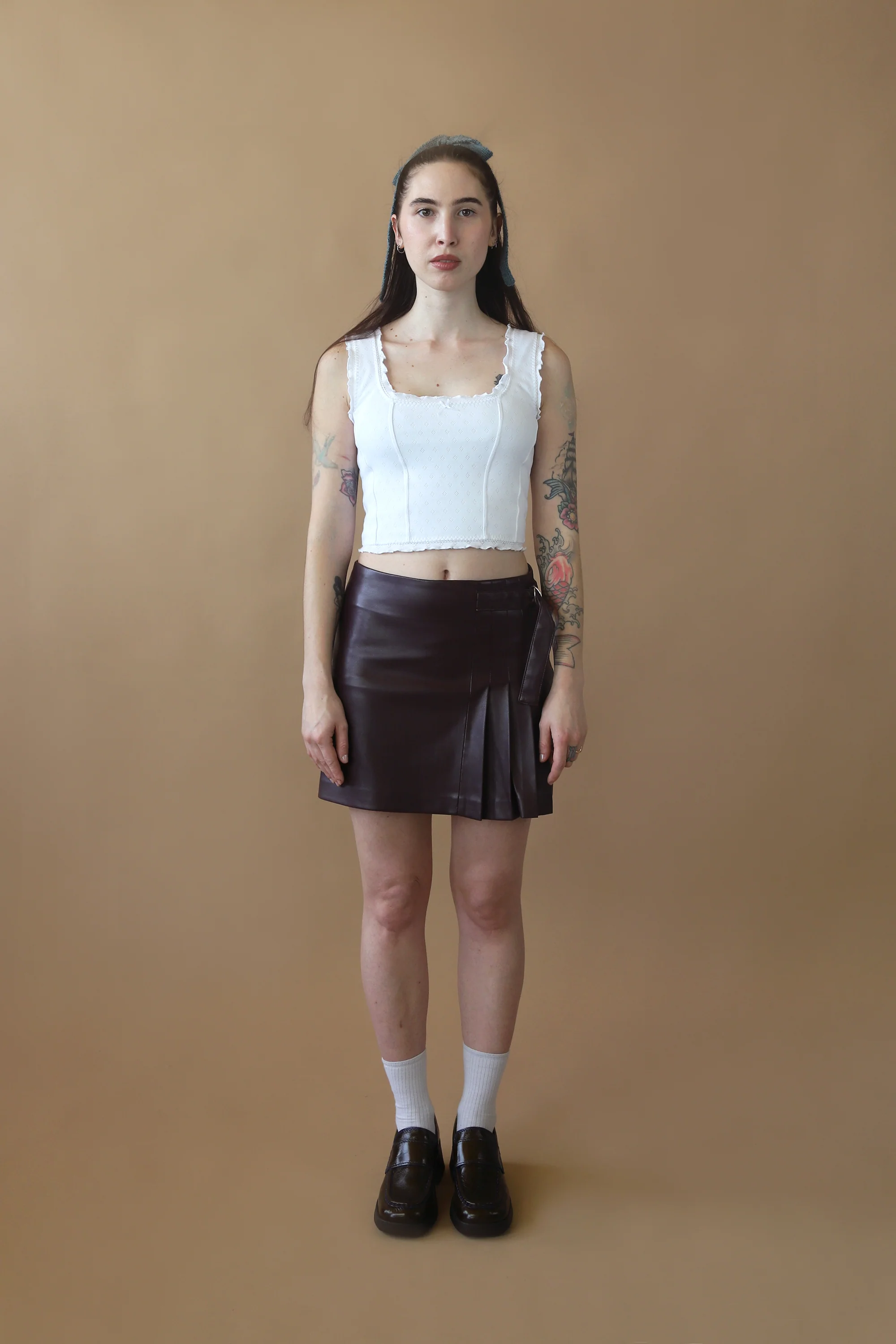Polly Pleated Skirt | Burgundy