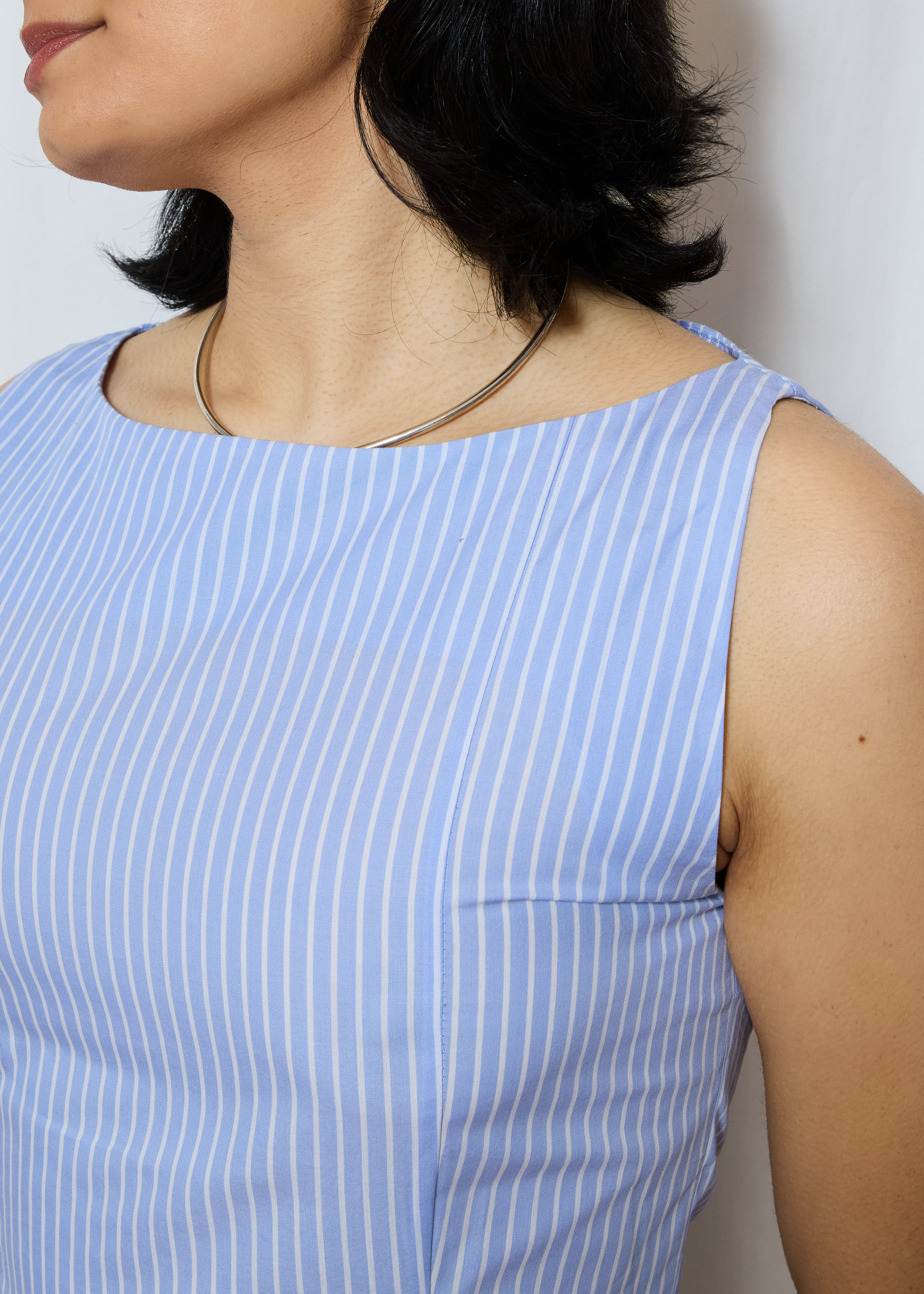 Lia Dress Blue & White Stripe - Image 3