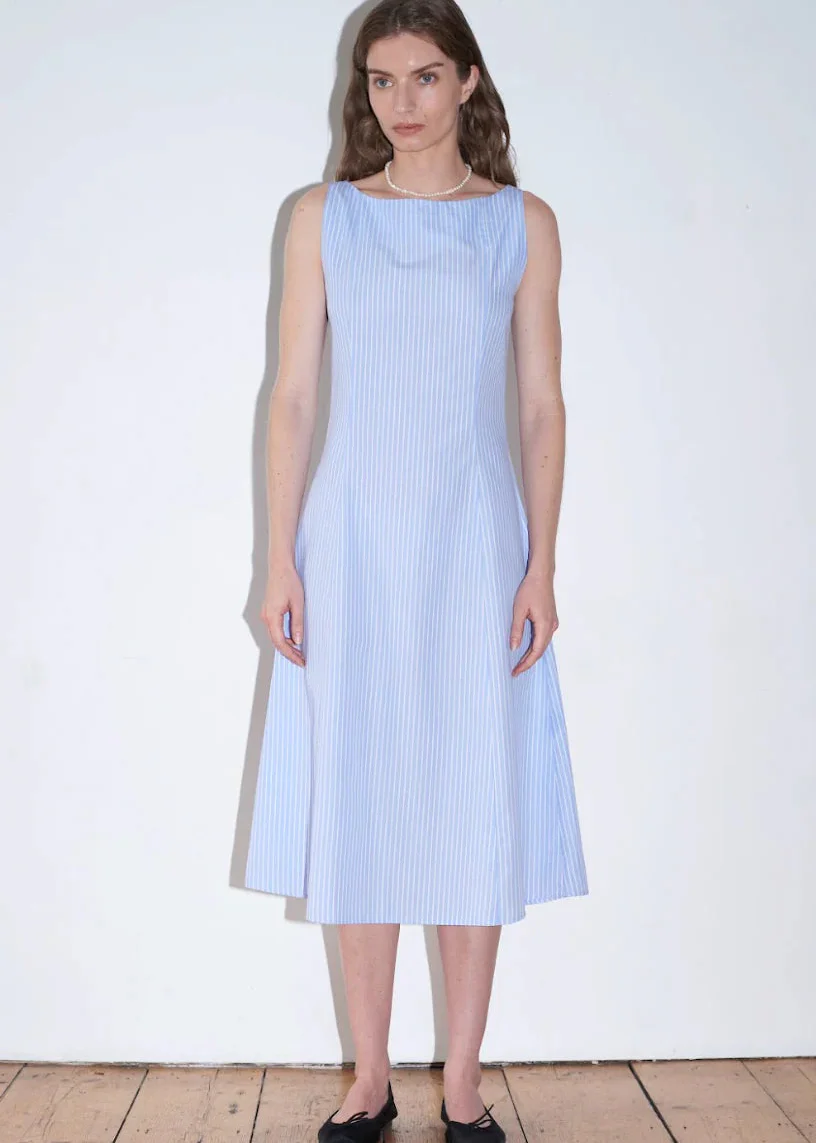 Lia Dress Blue & White Stripe - Image 4