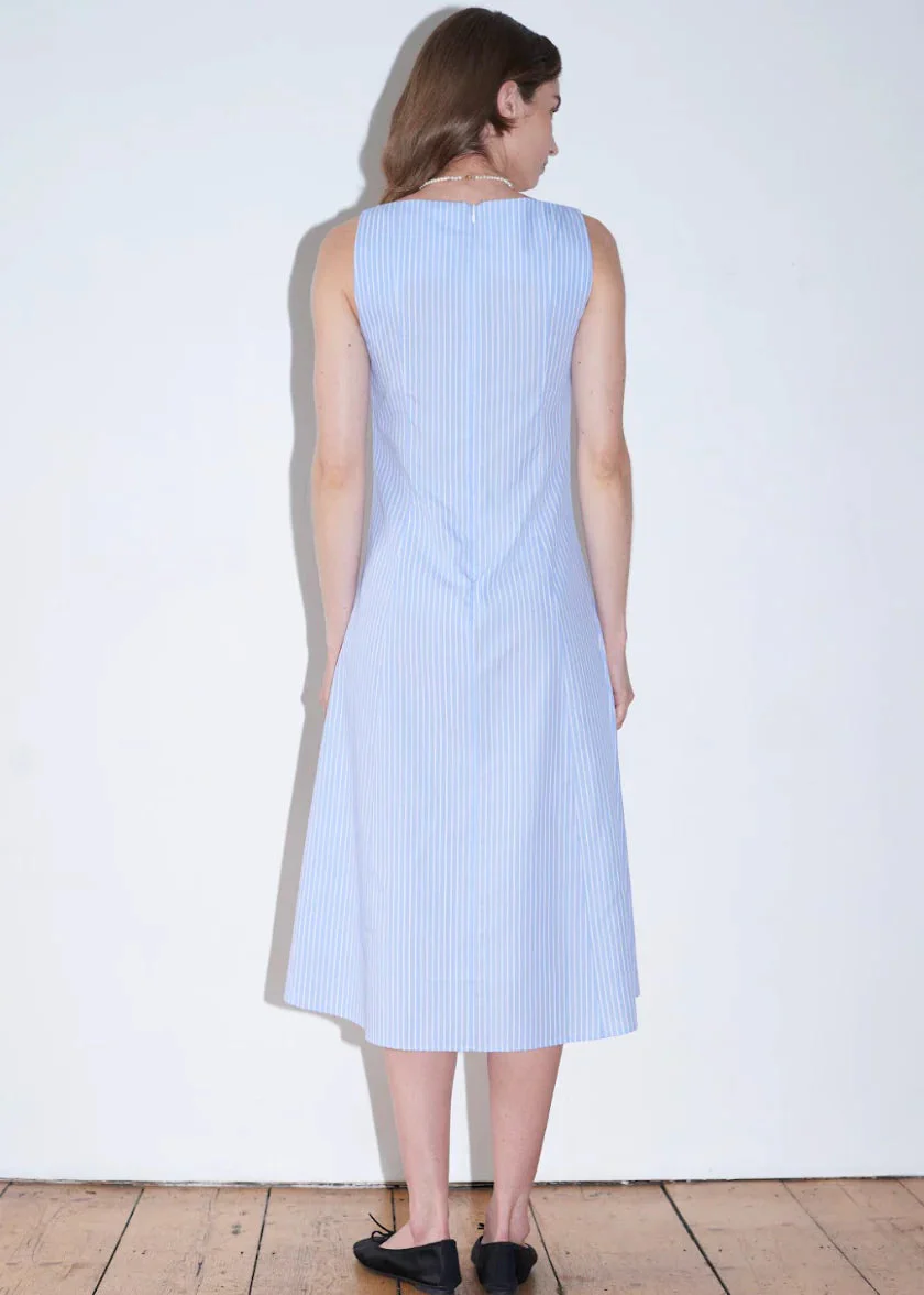Lia Dress Blue & White Stripe - Image 5