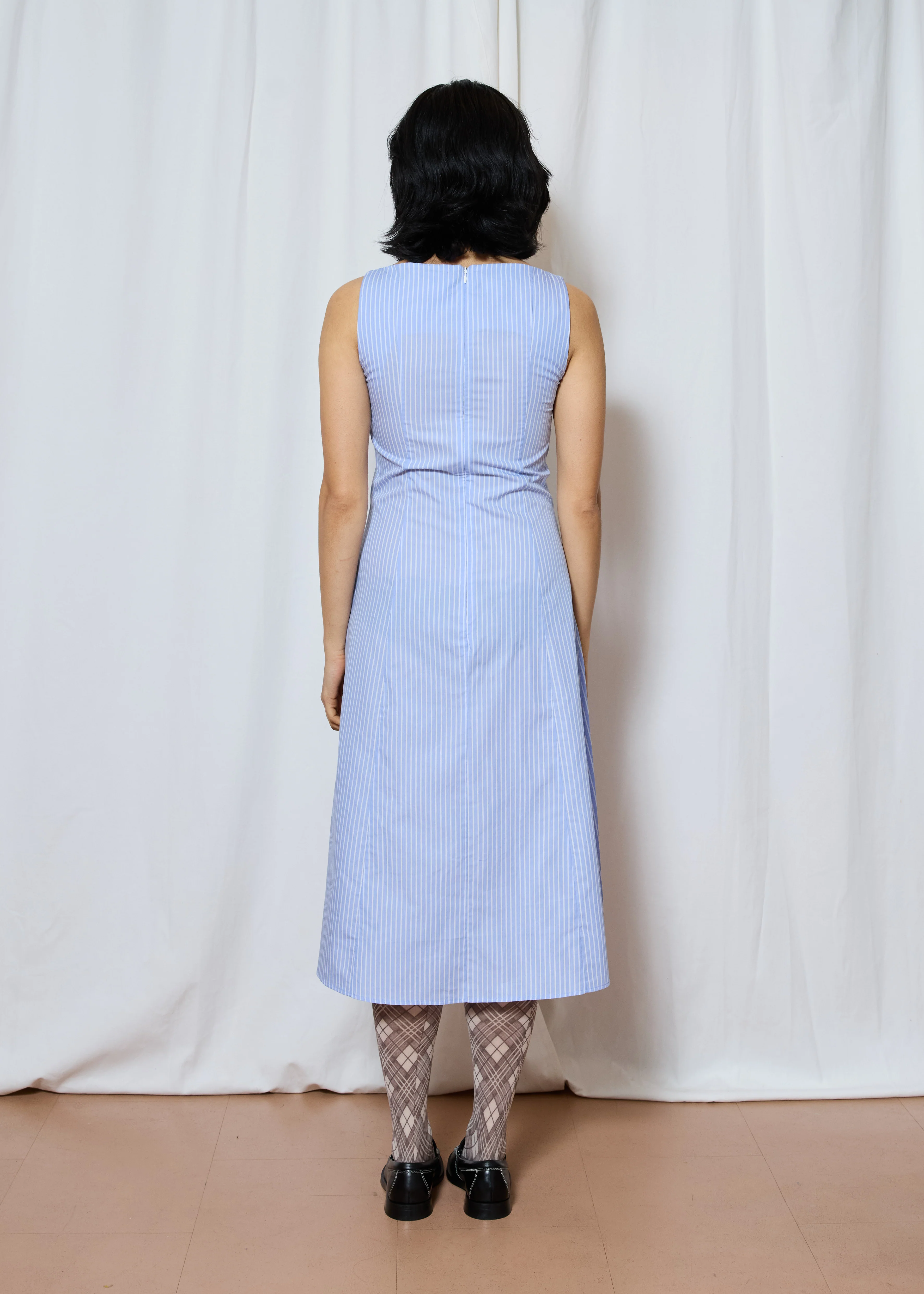 Lia Dress Blue & White Stripe - Image 6