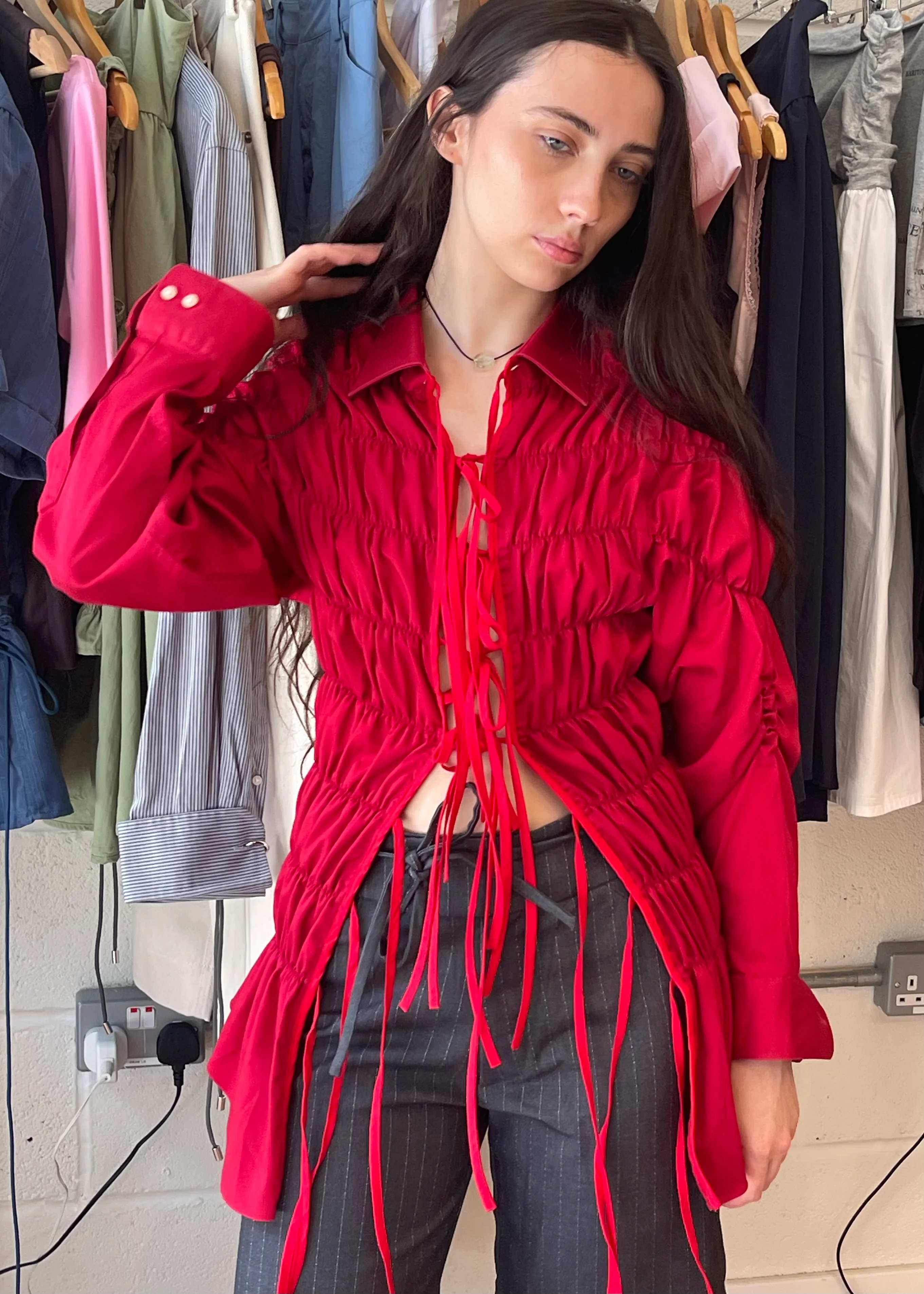 Long Espuma Shirt Cherry Red