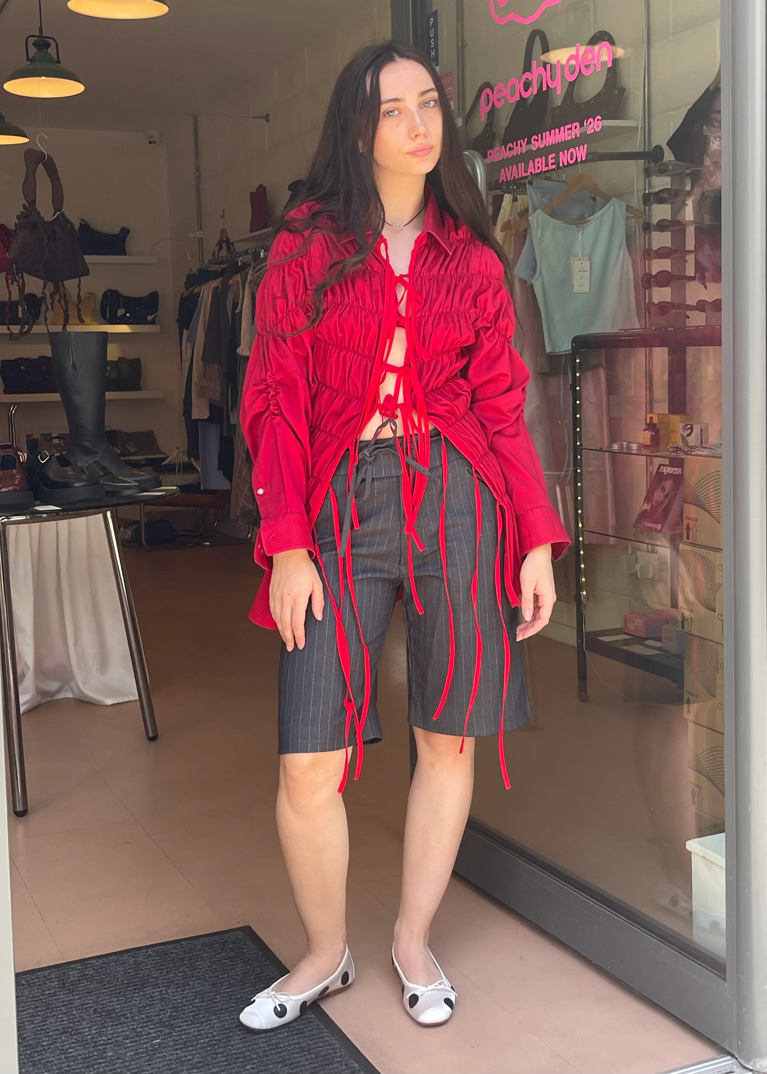 Long Espuma Shirt Cherry Red - Image 6