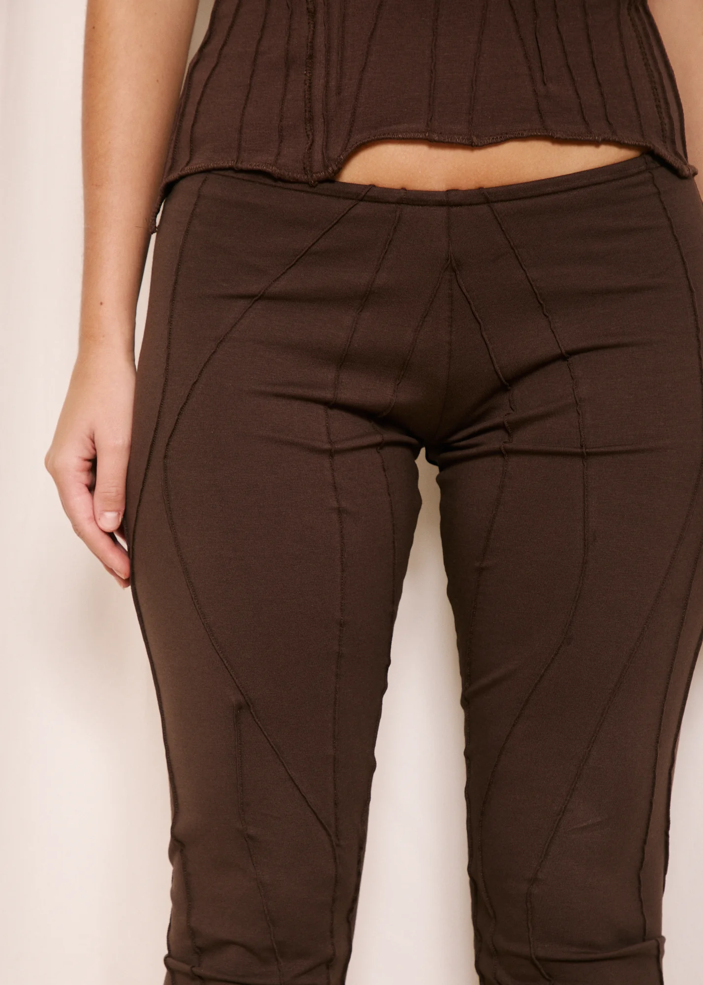 Mid-Calf Flared Pants Chocolate - Image 5