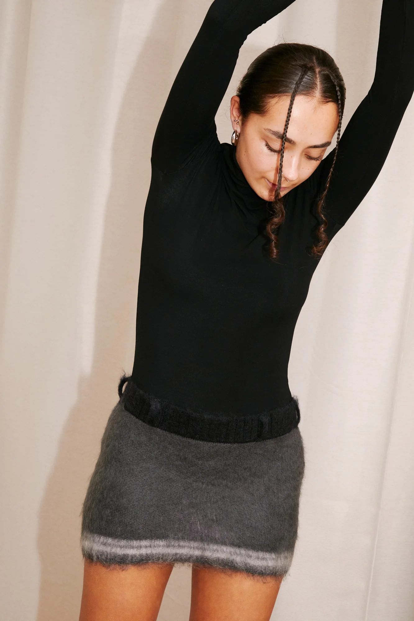 Corinna Mohair Belt Skirt | Grey - Image 4