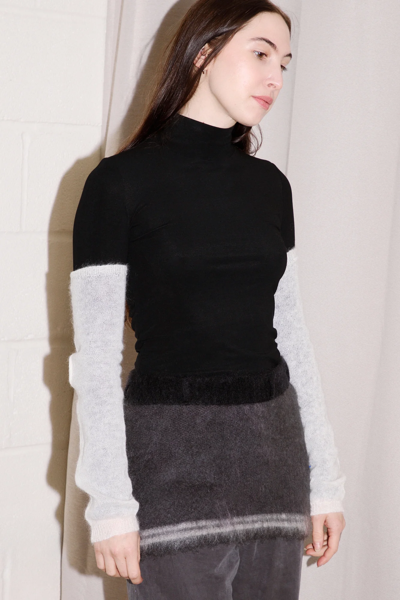 Corinna Mohair Belt Skirt | Grey - Image 7