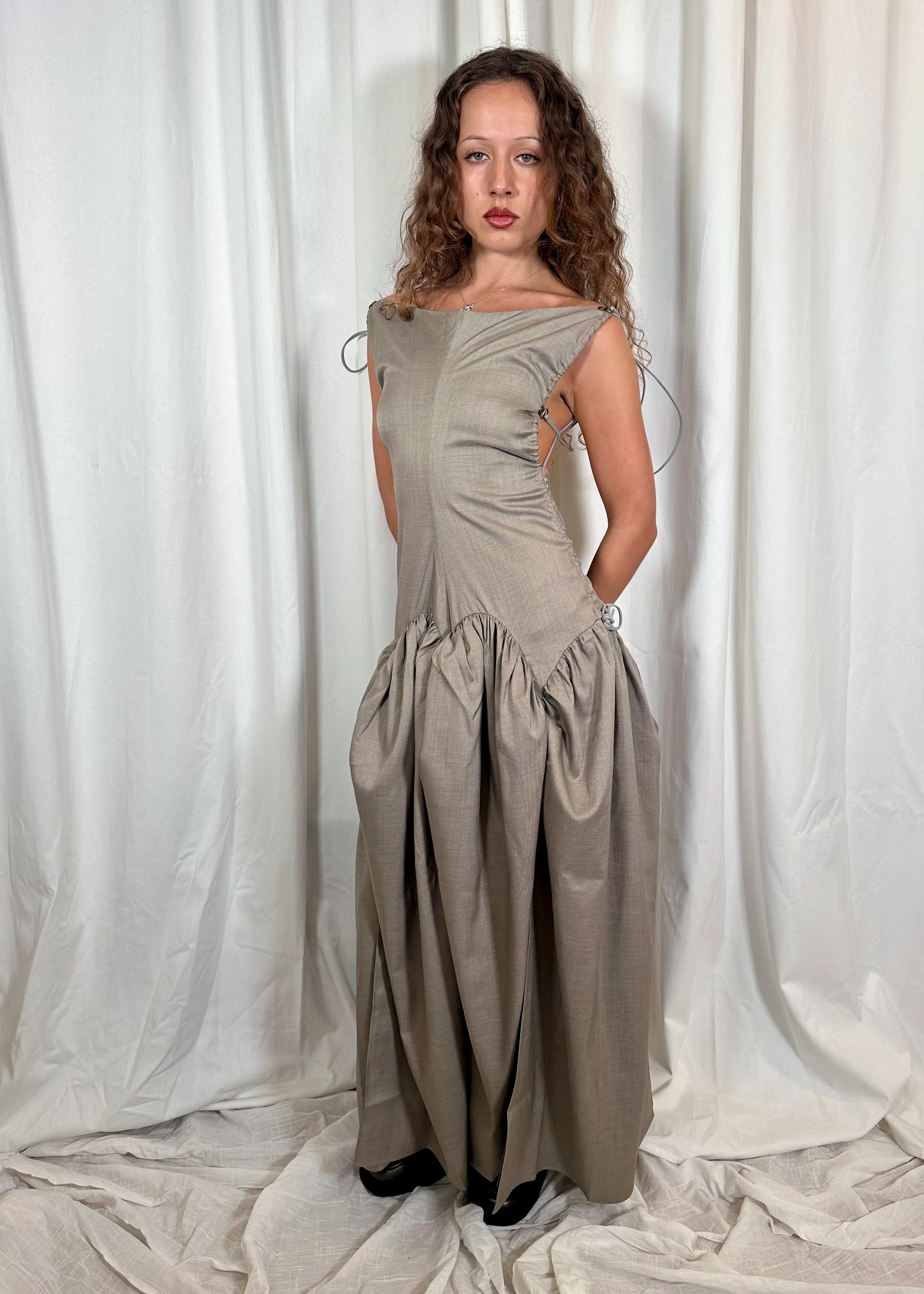 Open Back Cami Bubble Maxi Dress