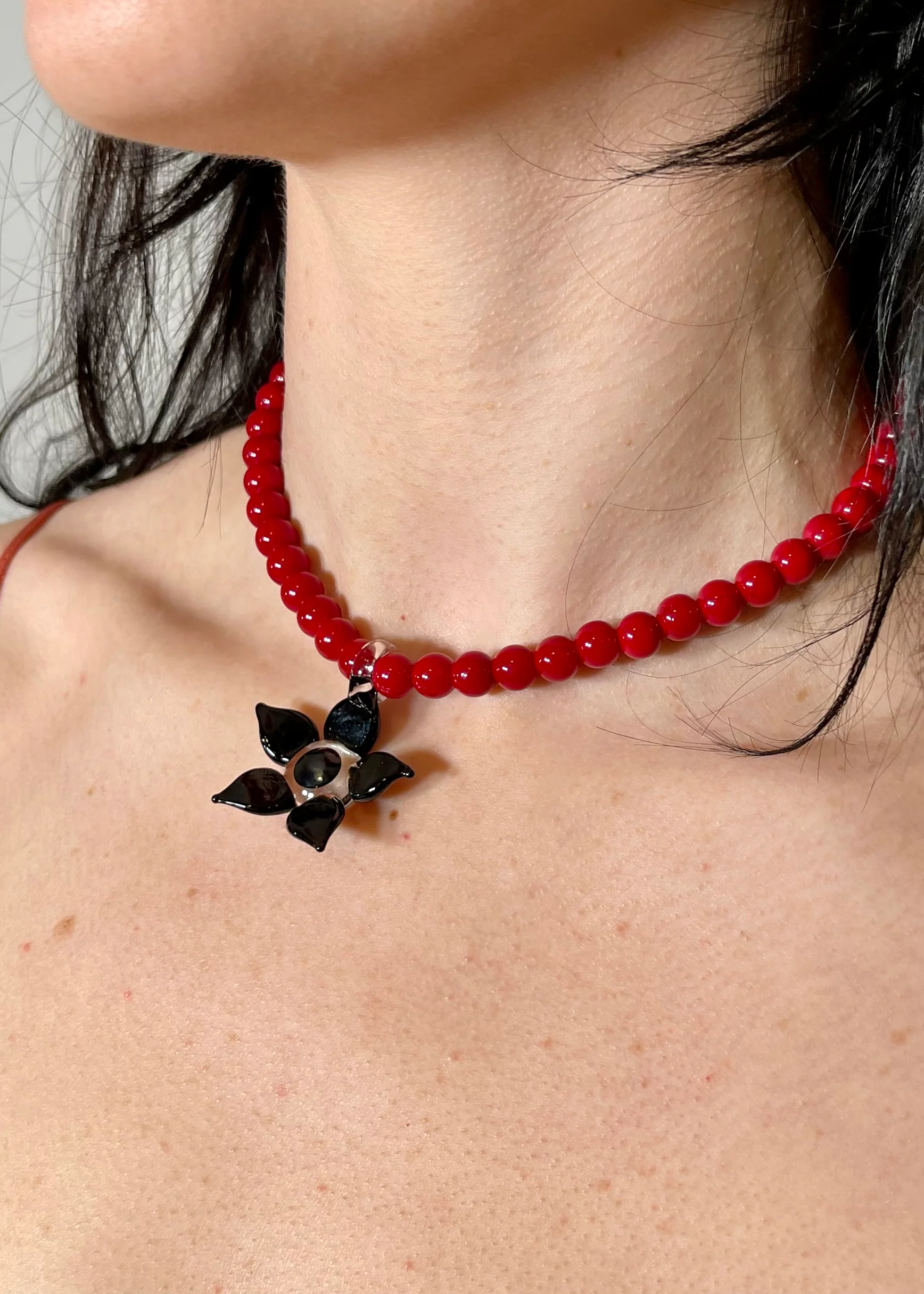 Pimpollo Necklace Black & Red