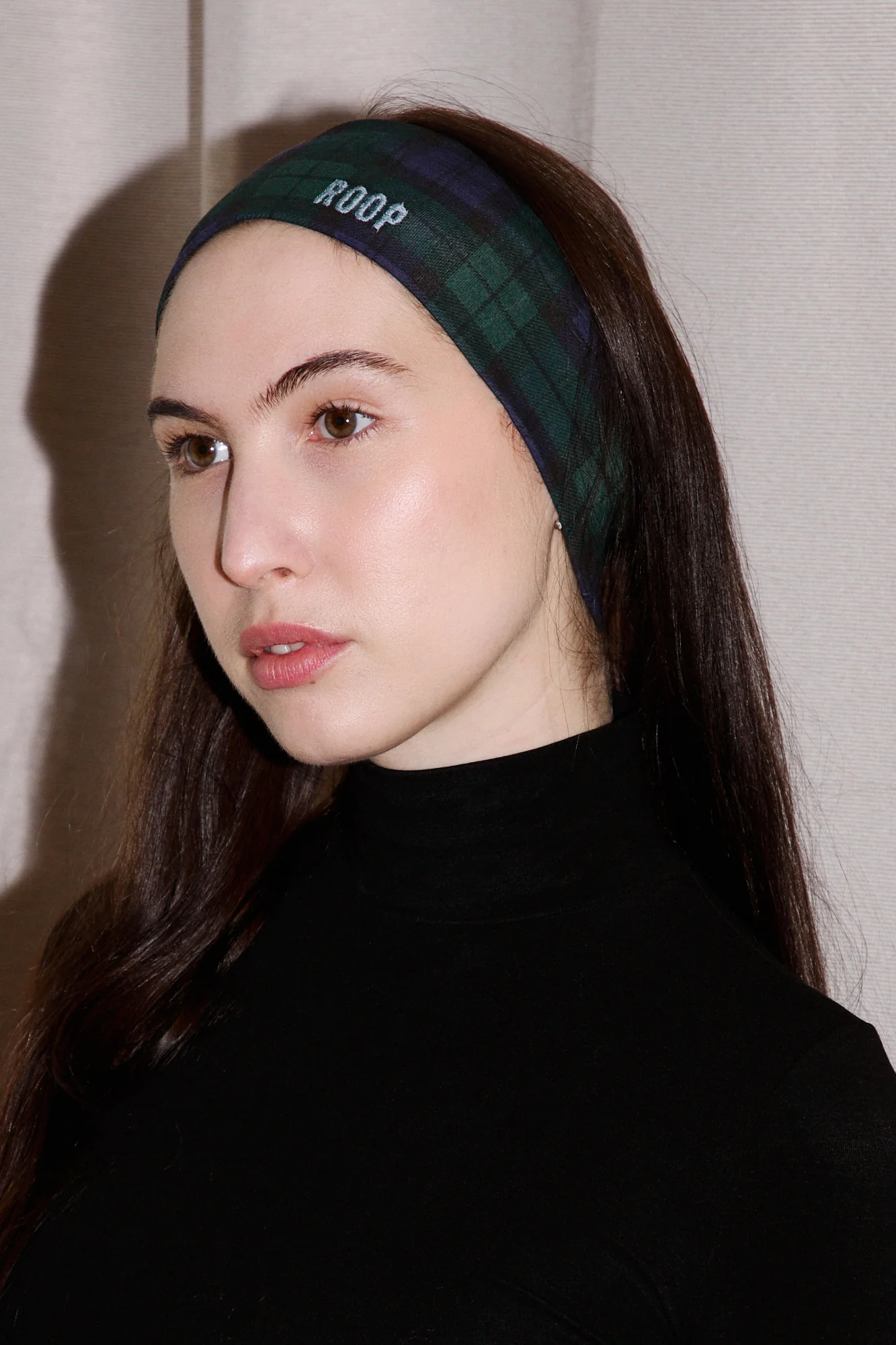 ROOP | Jennifer Headband | Navy and Green Tartan