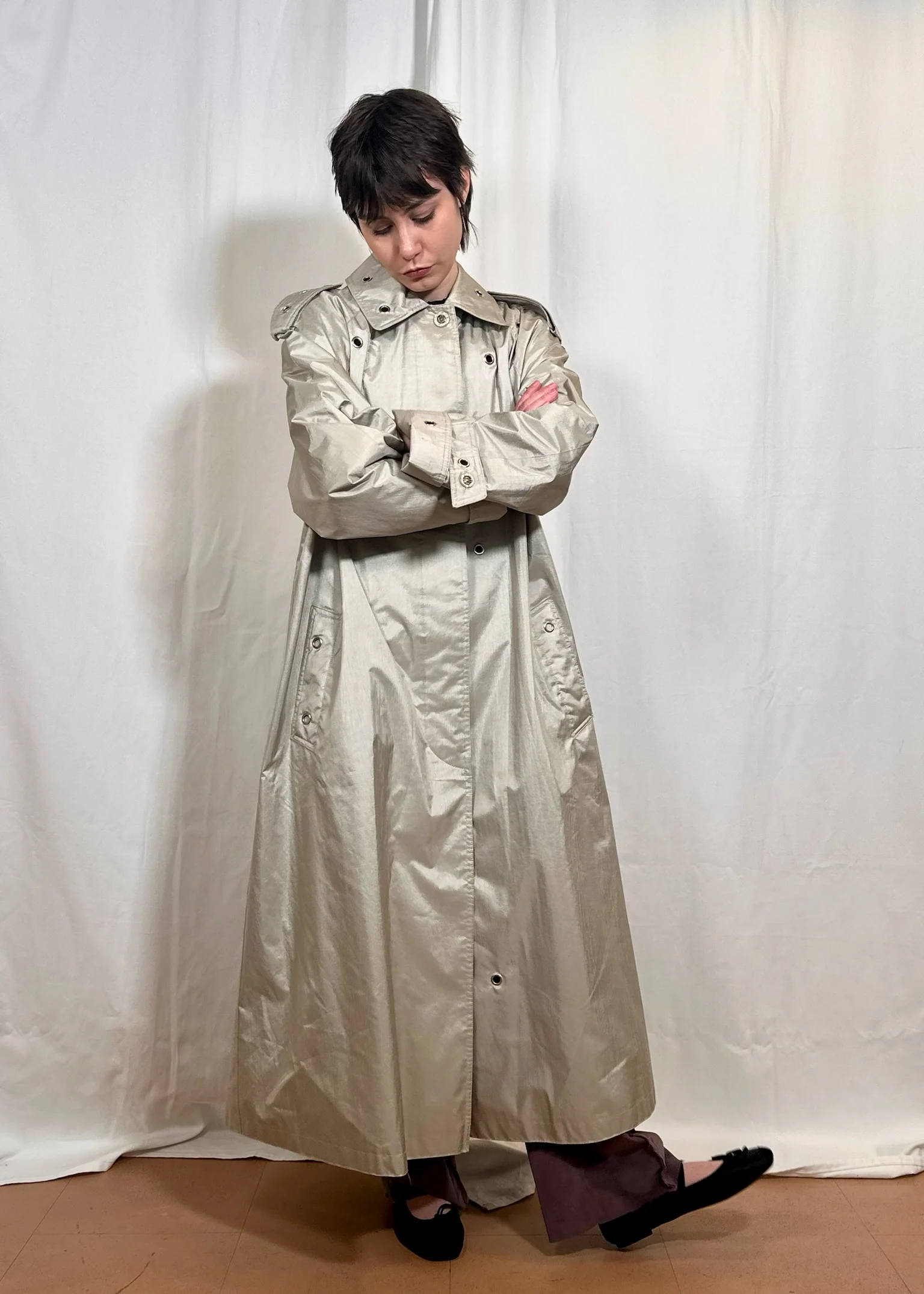 Silver Eyelet Trench