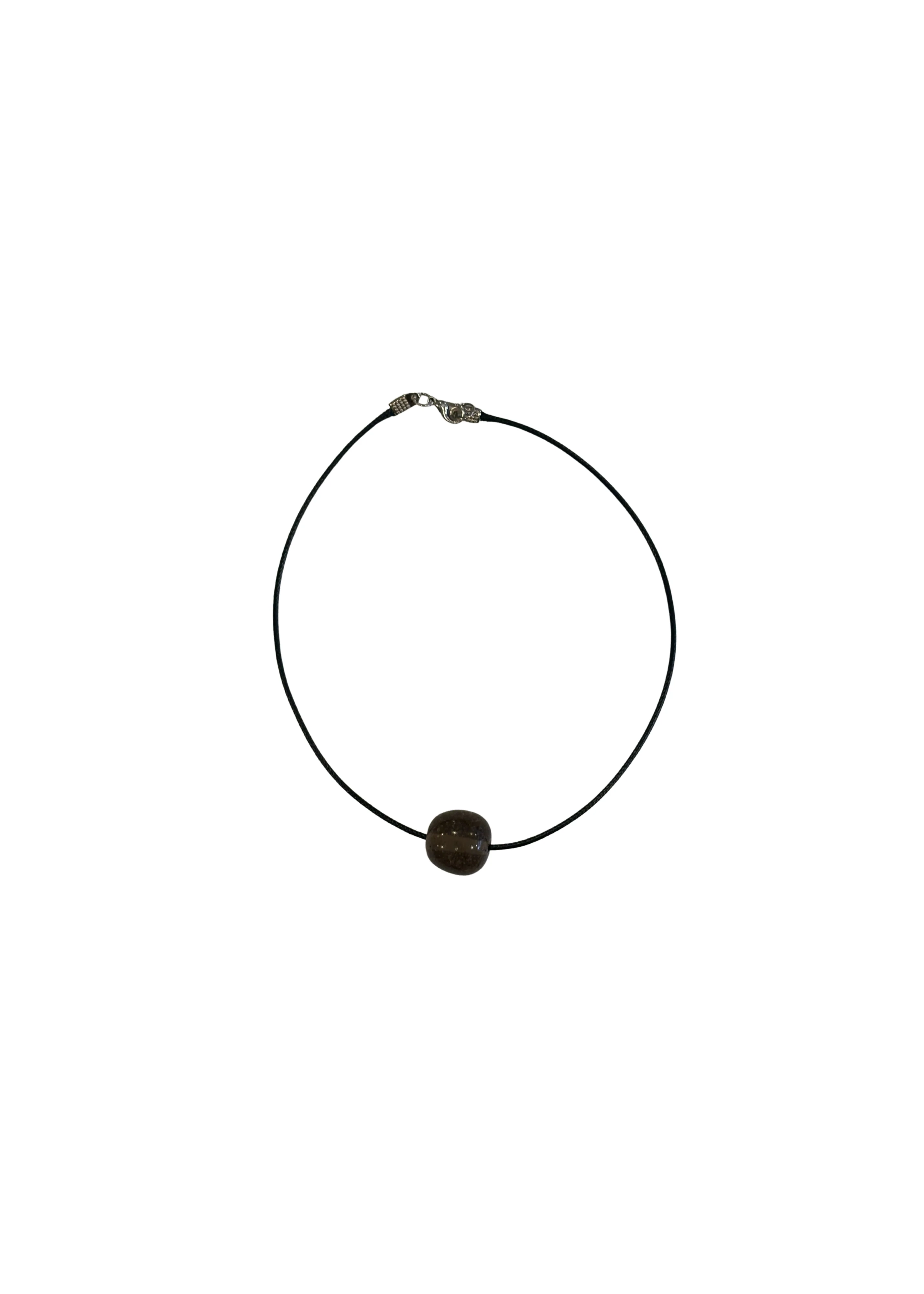 Clear Mauve Glass Circle Necklace