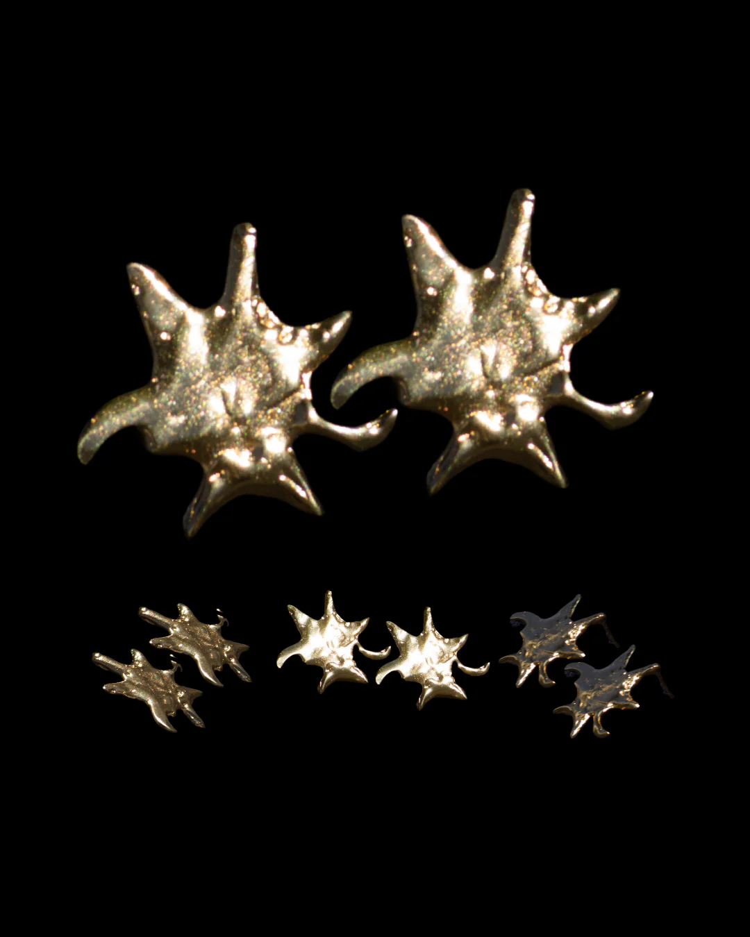 Supernova 3C58 Gold Earrings
