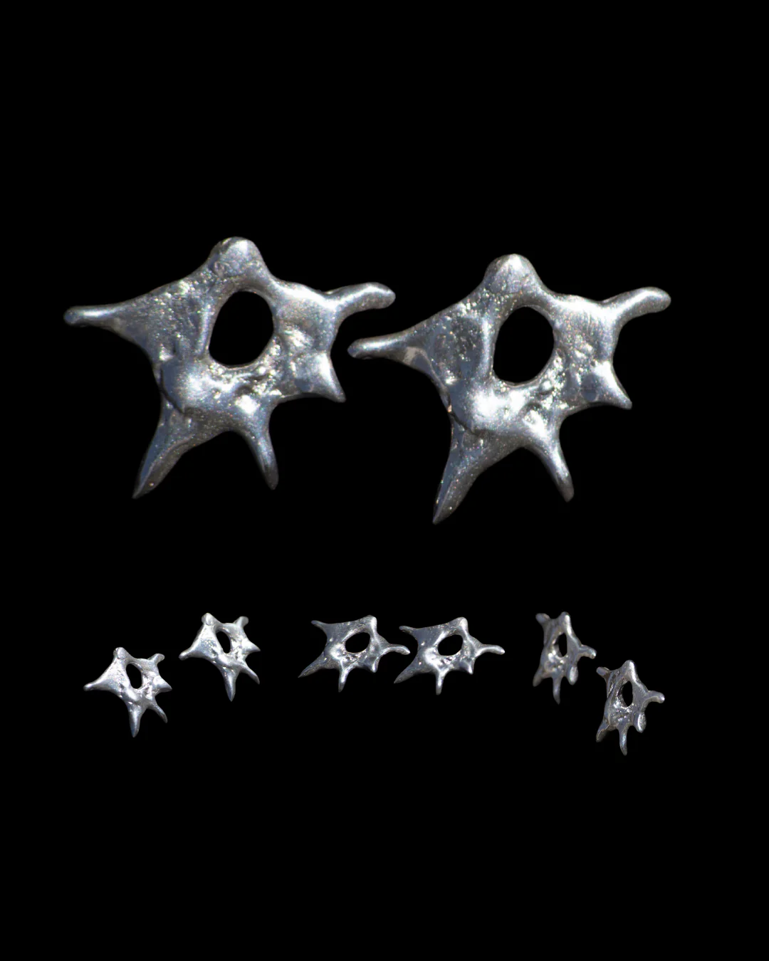 Supernova SN1054 Silver Earrings