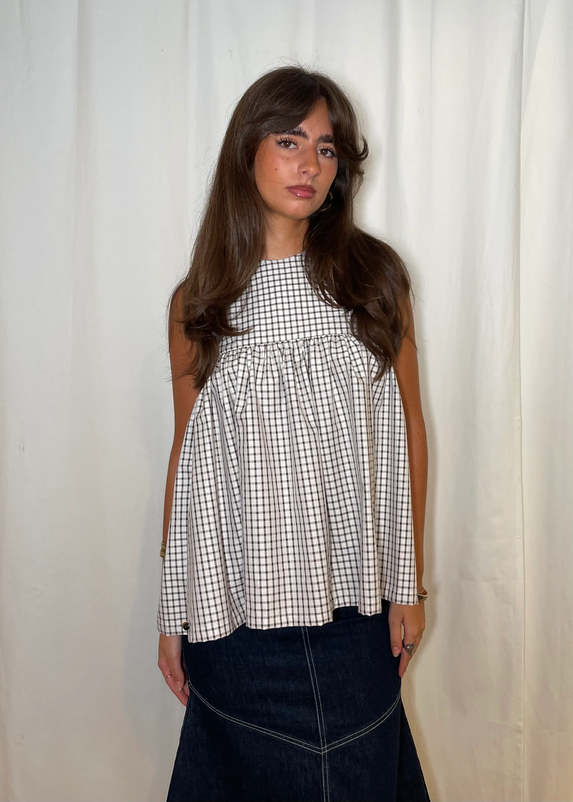 Thrills Top Brown Check - Image 7