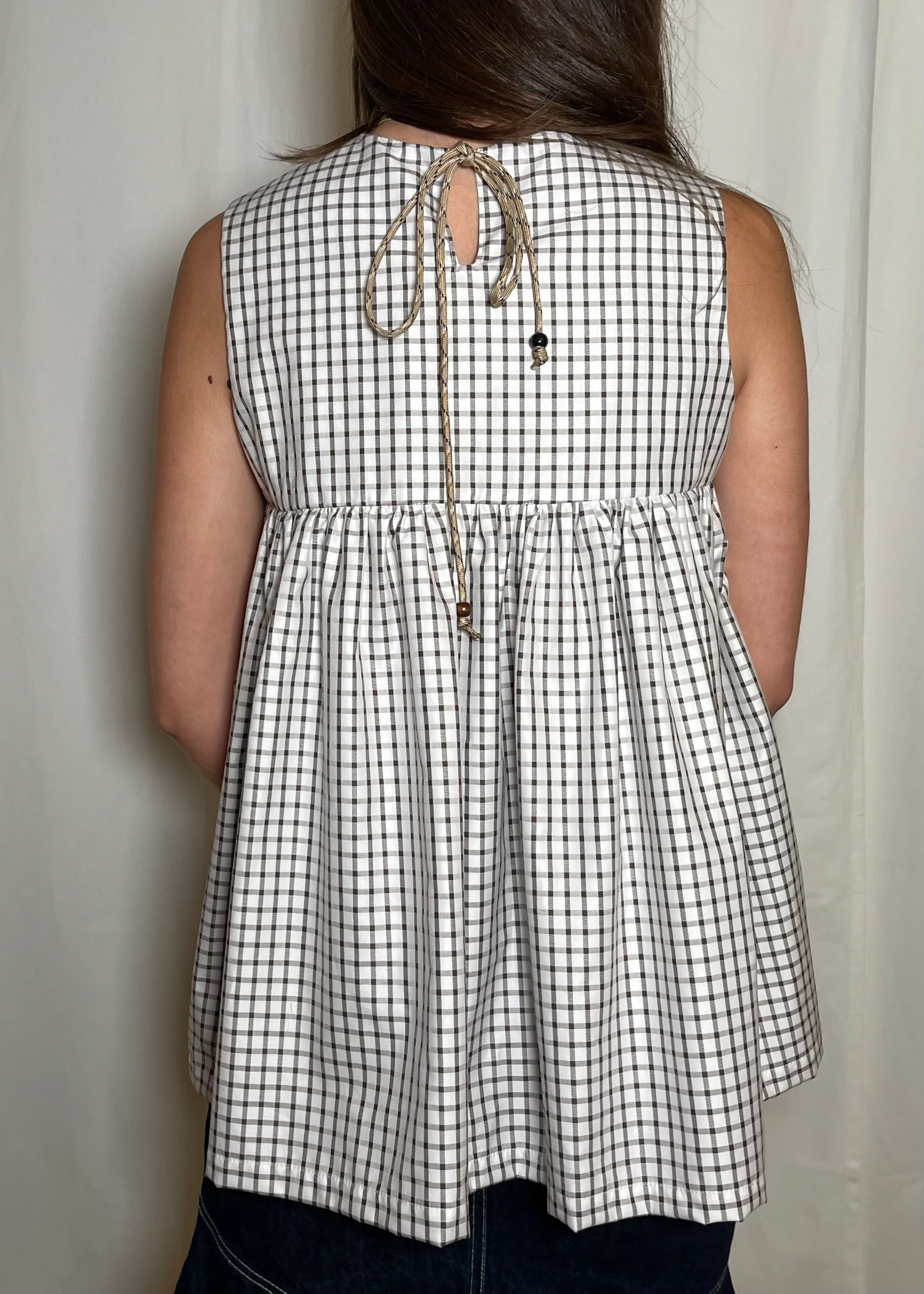 Thrills Top Brown Check - Image 9