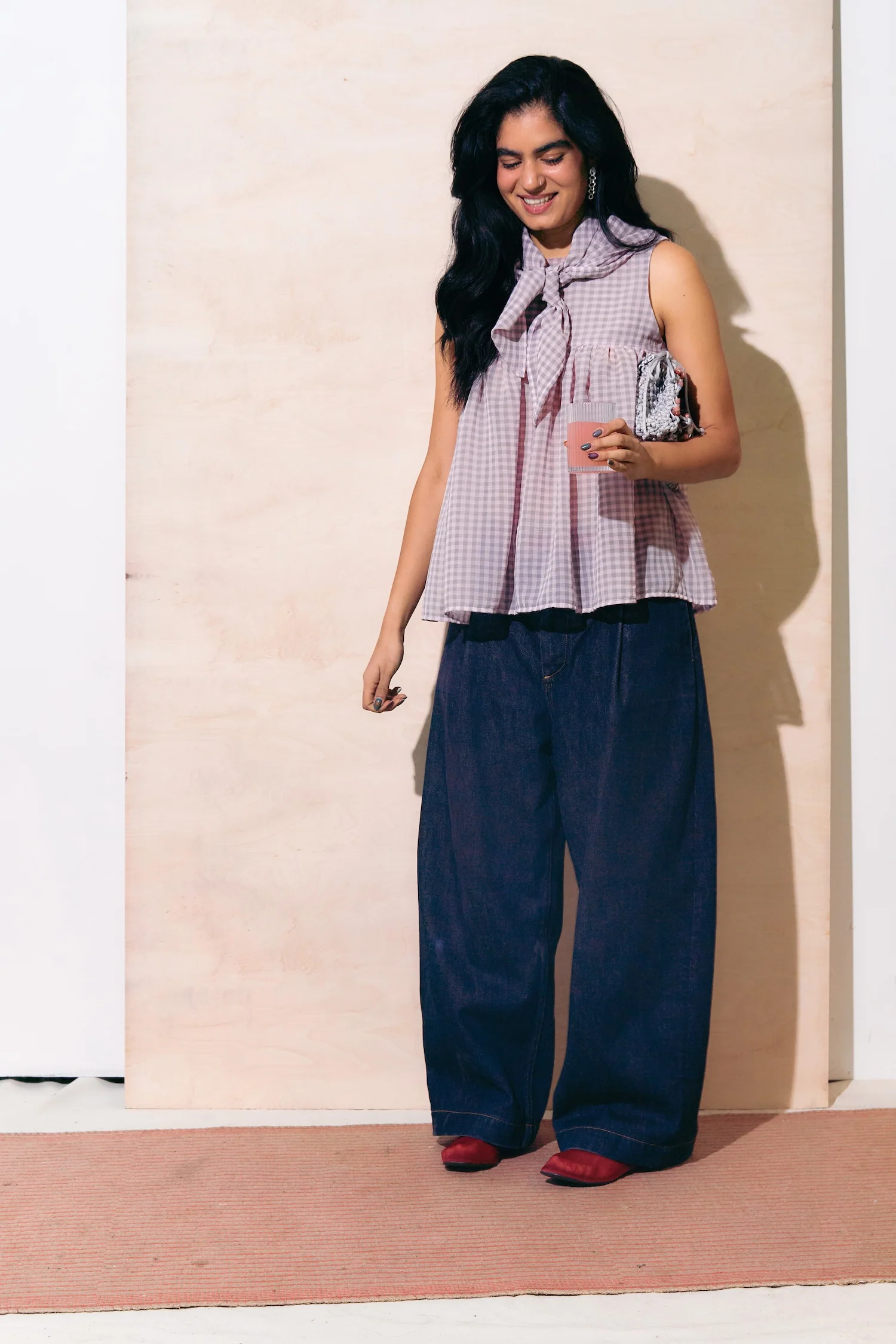 Thrills Top Sheer Pink Gingham - Image 7