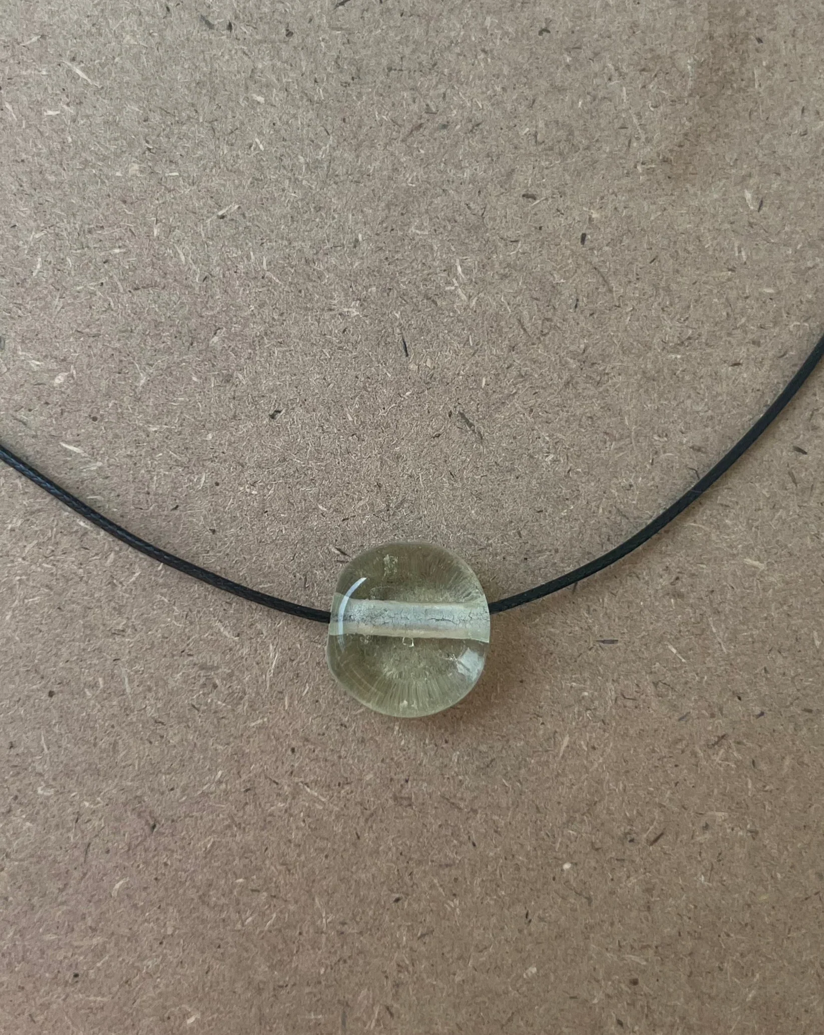 Tiny Clear Glass Circle Necklace