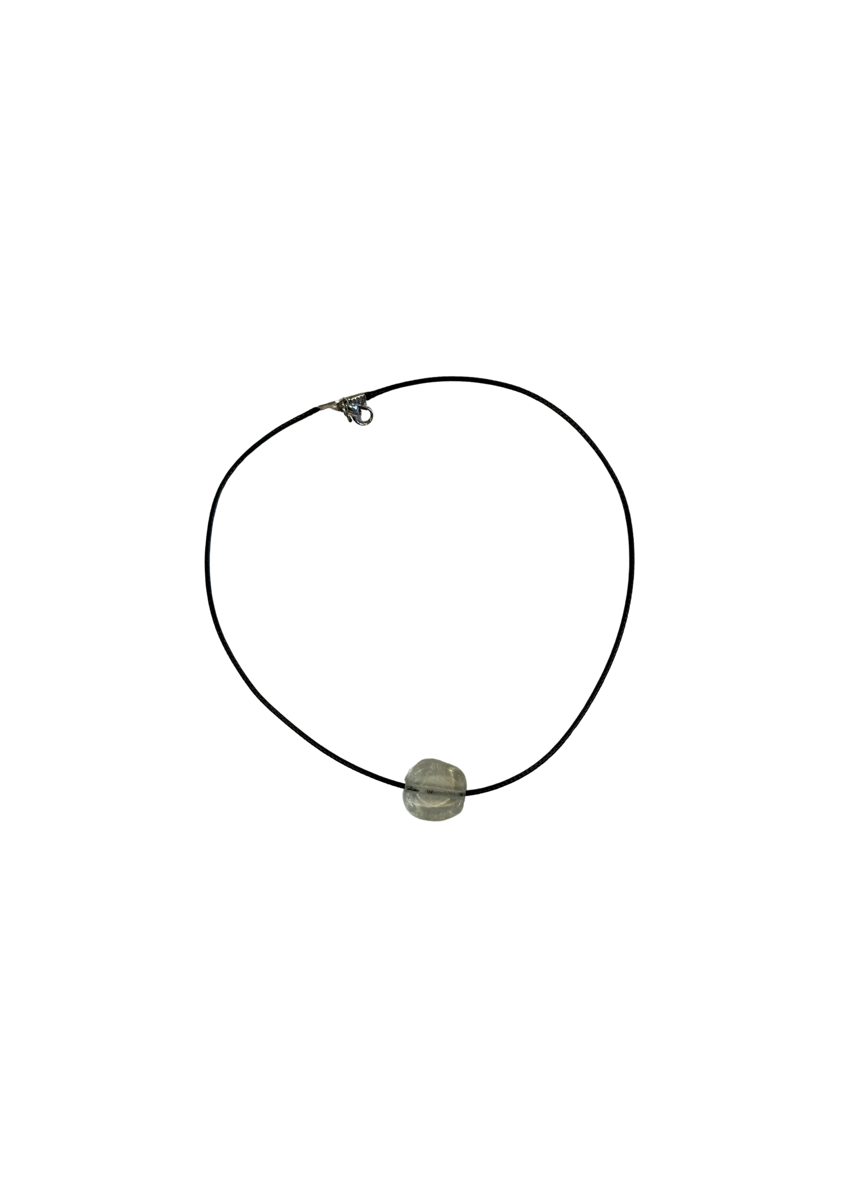 Tiny Clear Glass Circle Necklace - Image 3