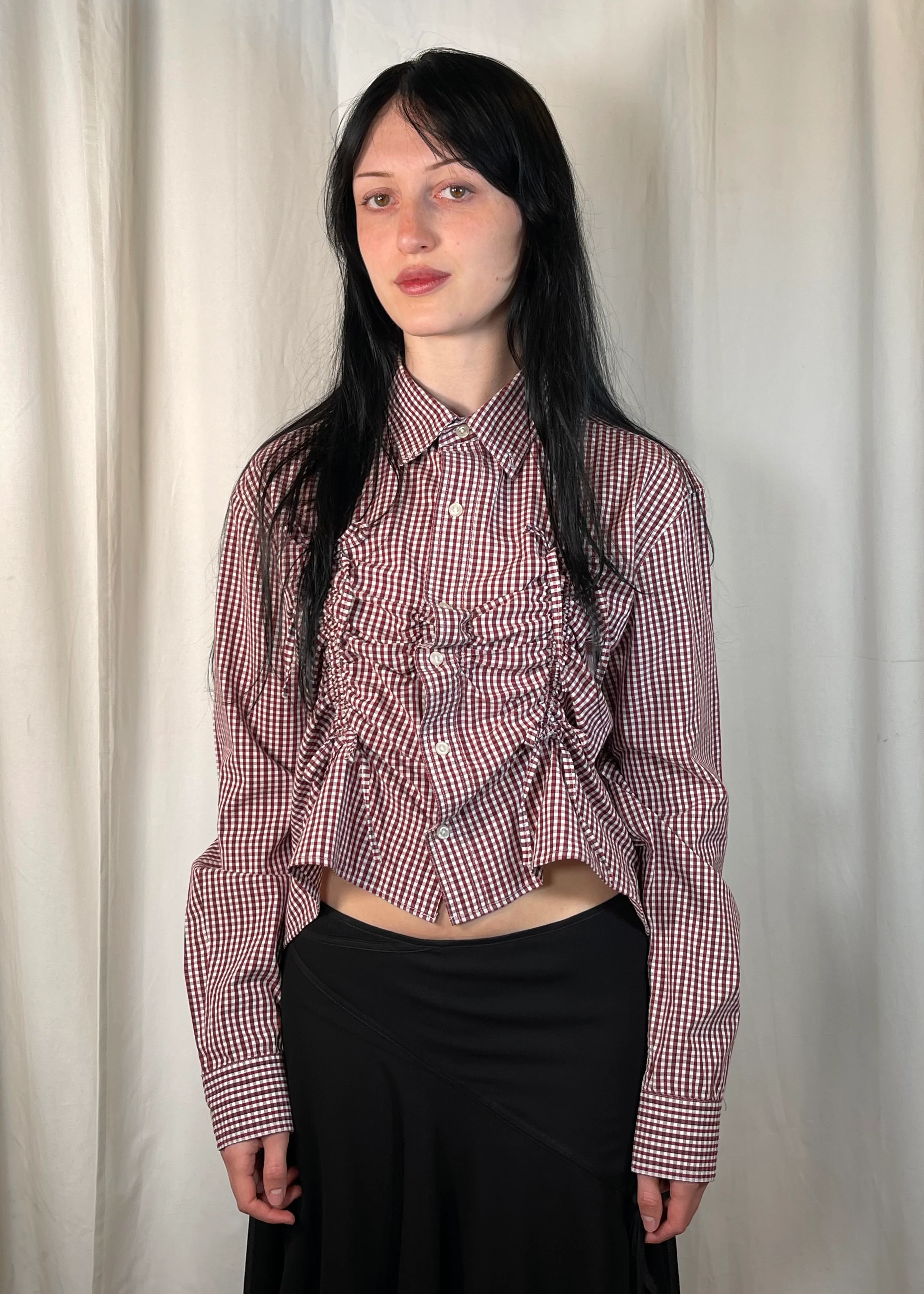 Valentines Shirt in Burgundy Plaid - Image 3