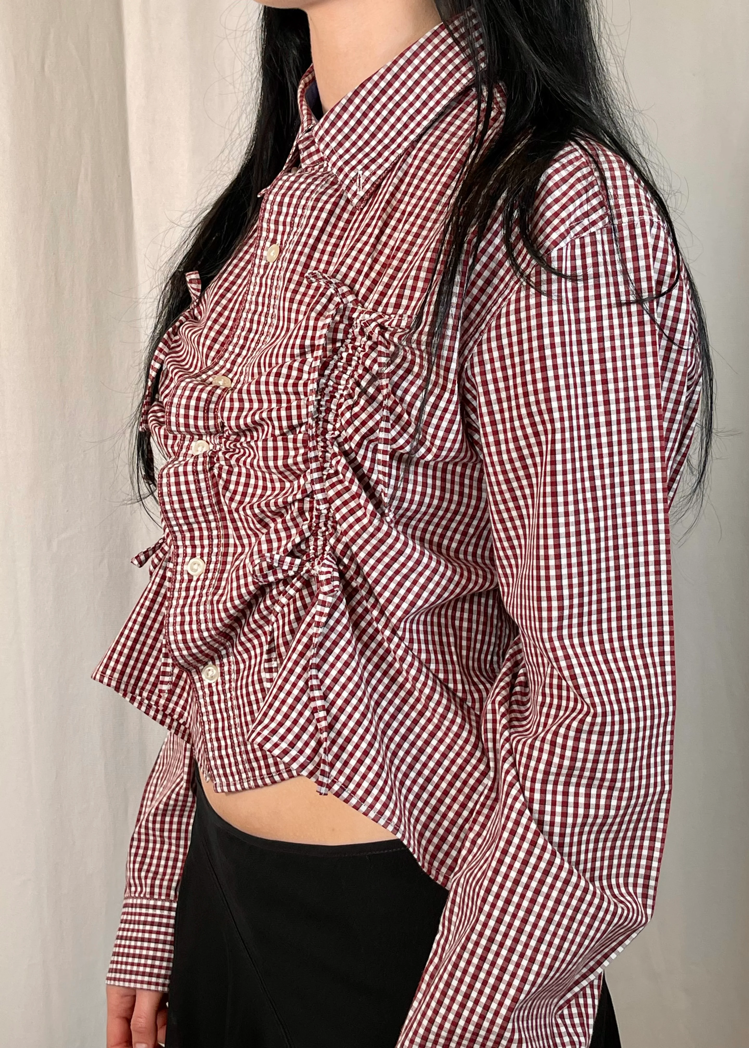 Valentines Shirt in Burgundy Plaid - Image 4