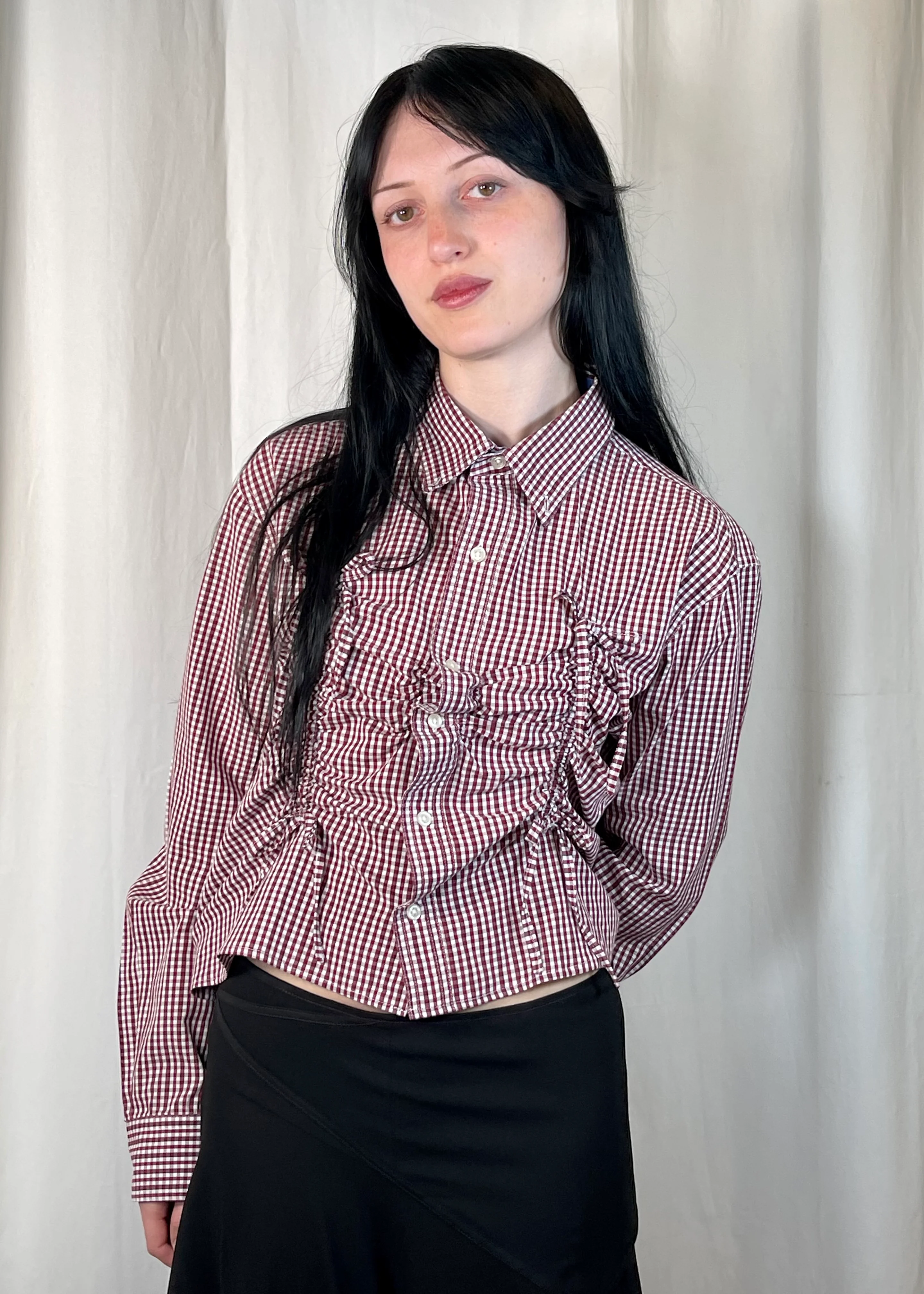 Valentines Shirt in Burgundy Plaid - Image 6