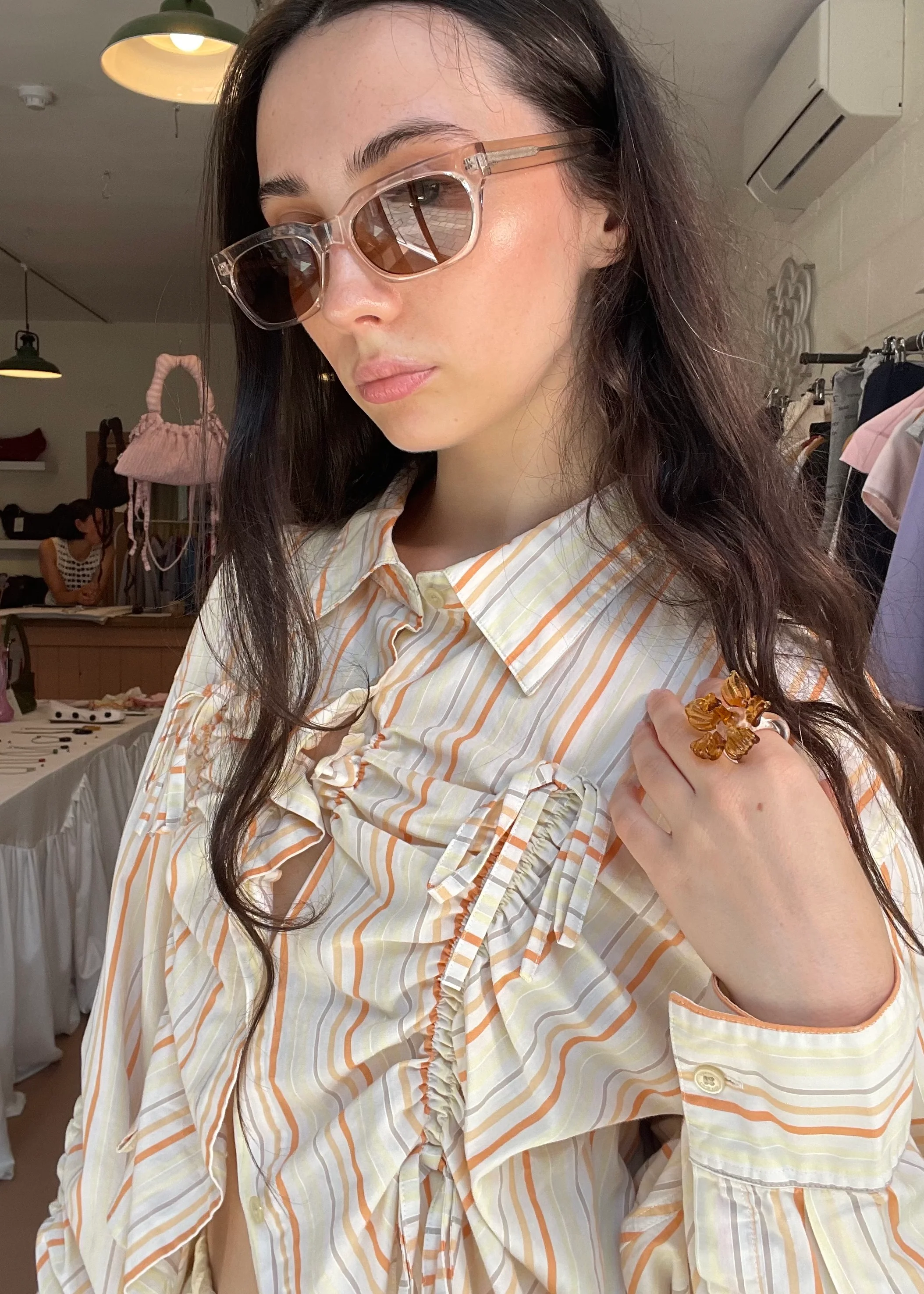 Valentines Shirt in Yellow and Orange Stripes - Image 3