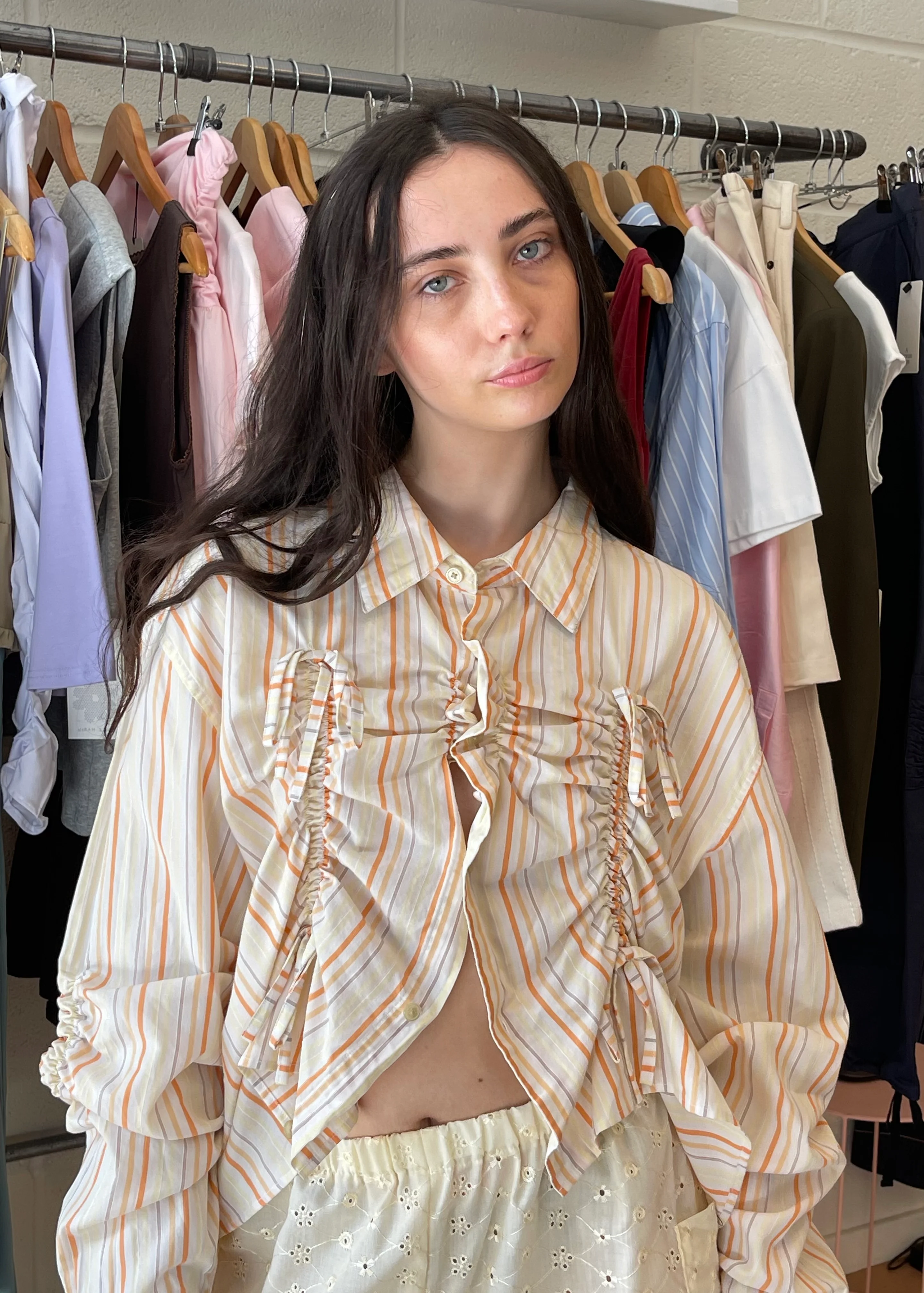 Valentines Shirt in Yellow and Orange Stripes - Image 4