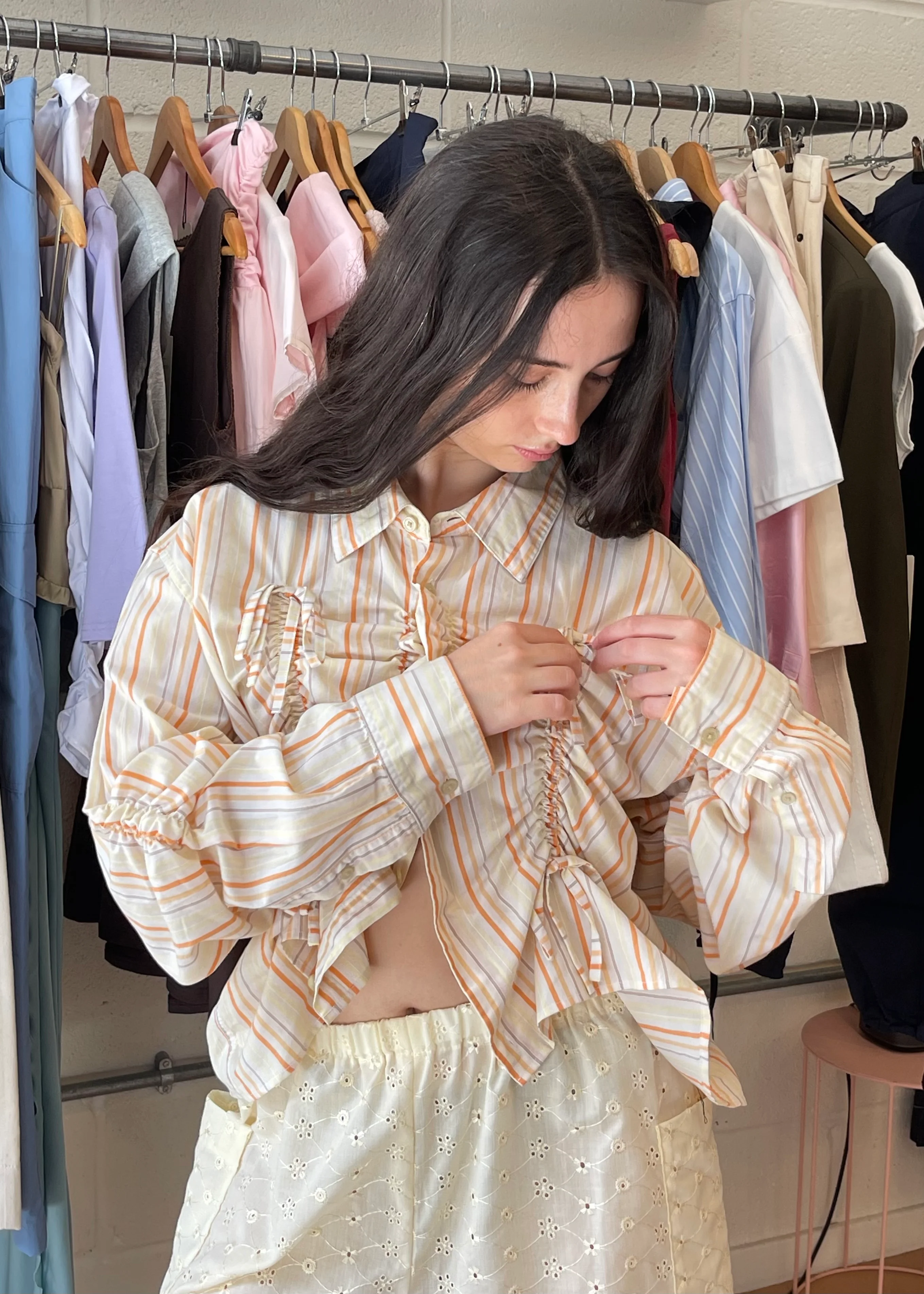 Valentines Shirt in Yellow and Orange Stripes - Image 5