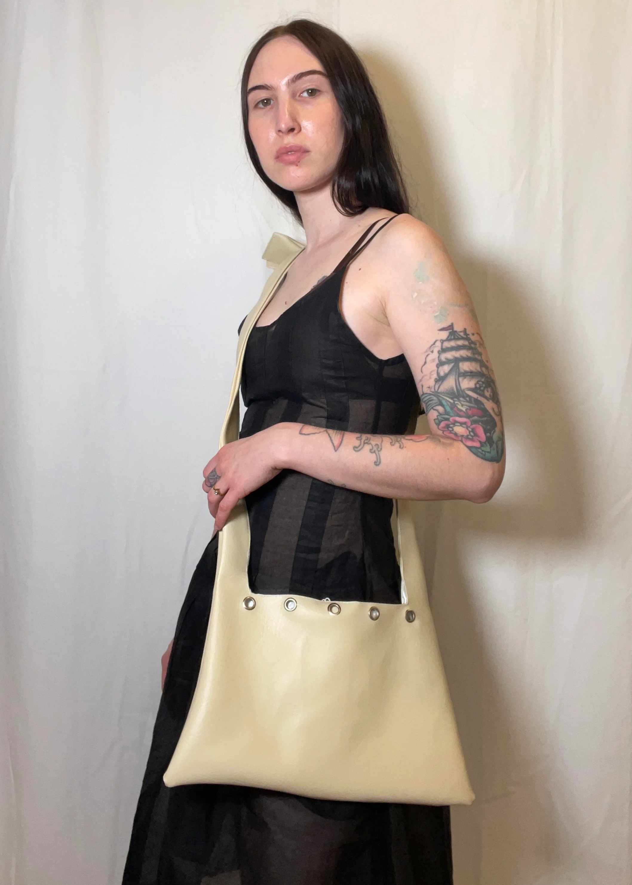 Vanilla Eyelet Slouch Bag Small - Image 4