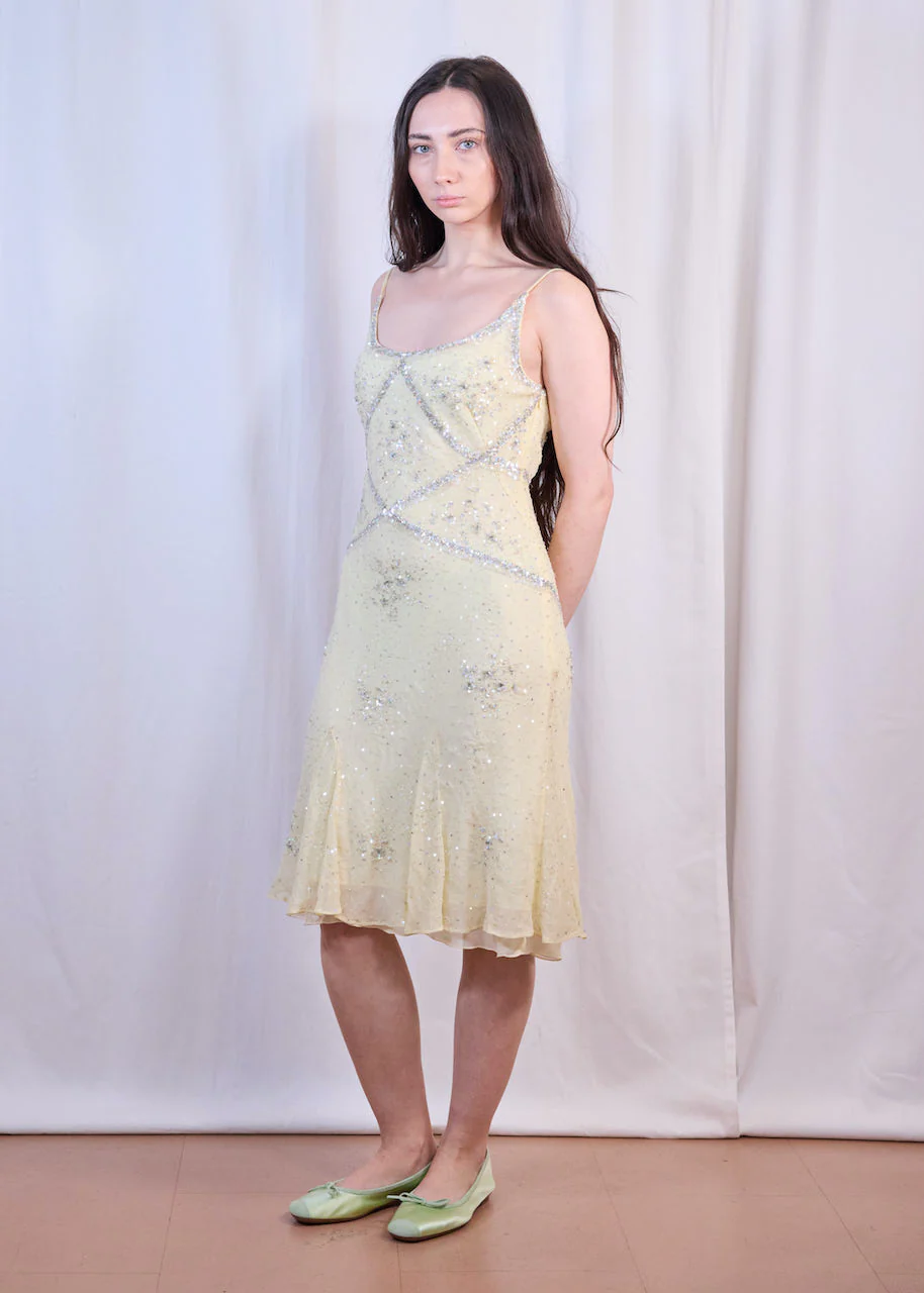 Lemon Yellow Sequin Dress